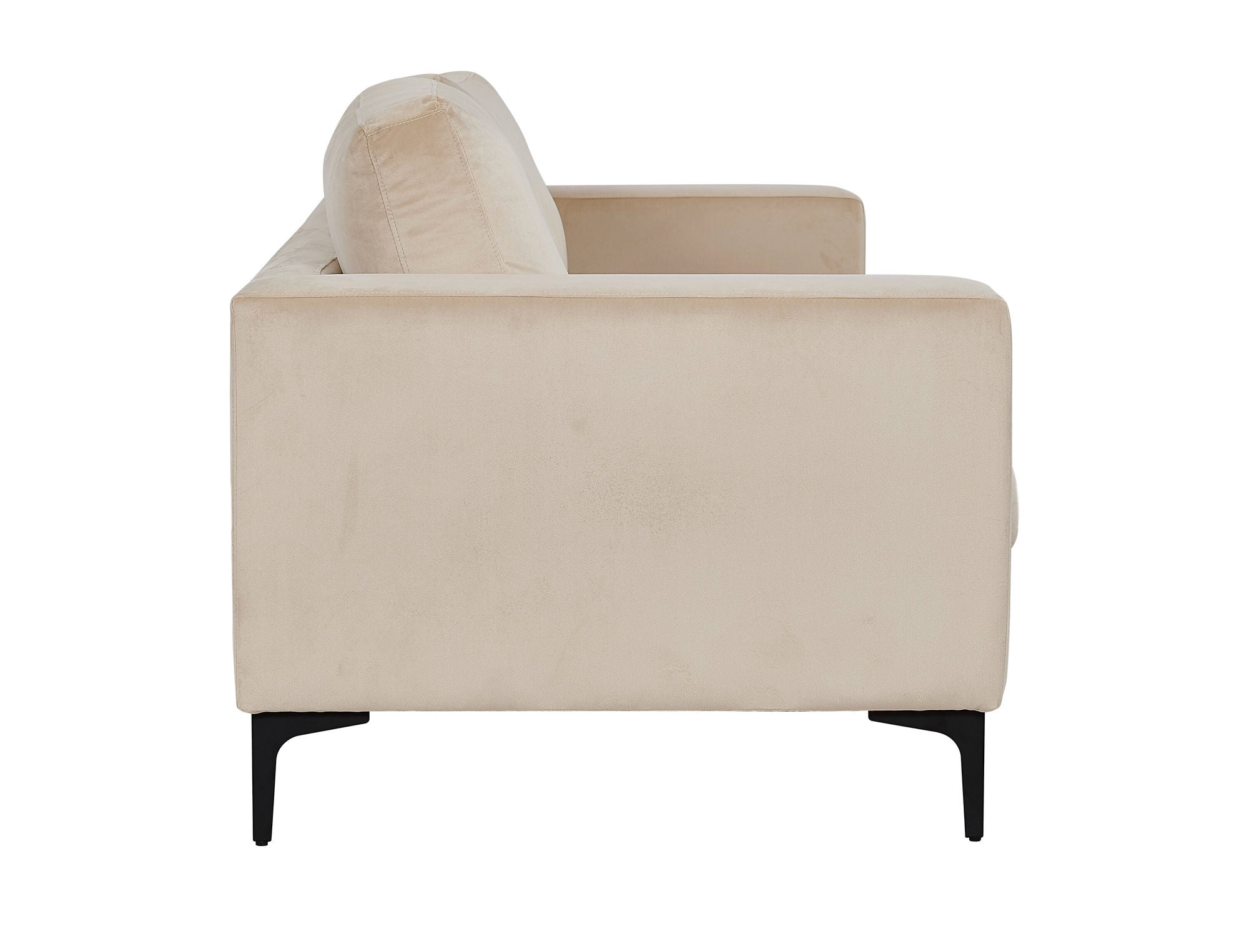 Venture Home Bolero Sofa - 3-seater - Beige Velvet - Black Legs