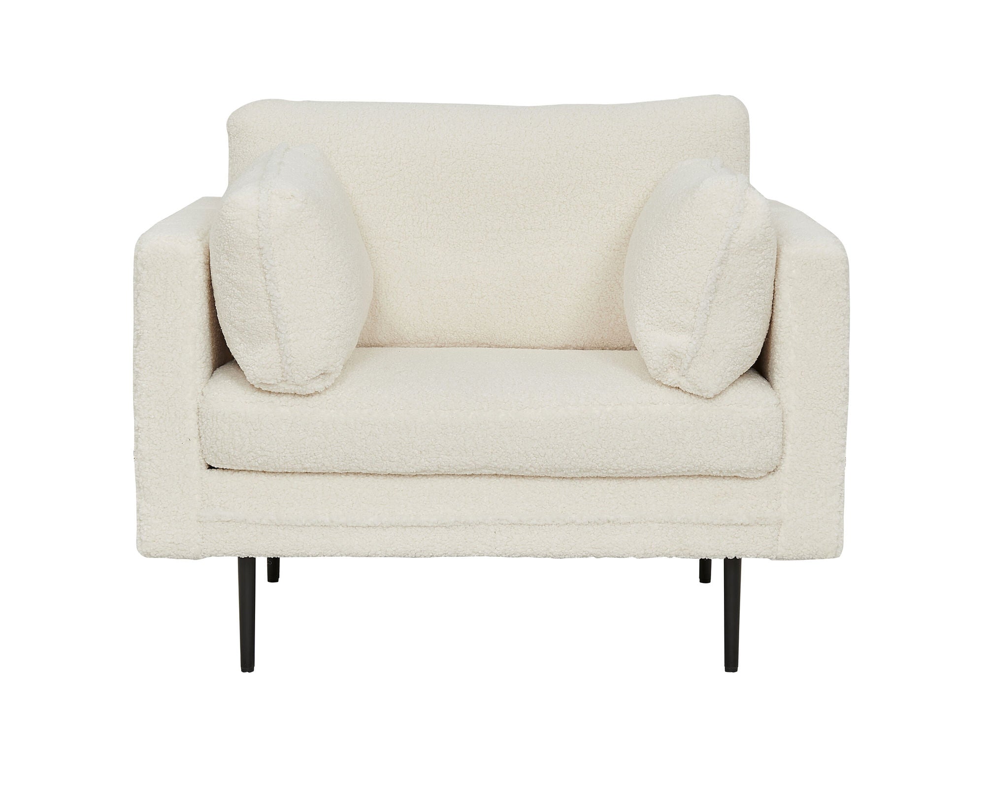 Venture Home Boom Single stol - Teddy Fabric White