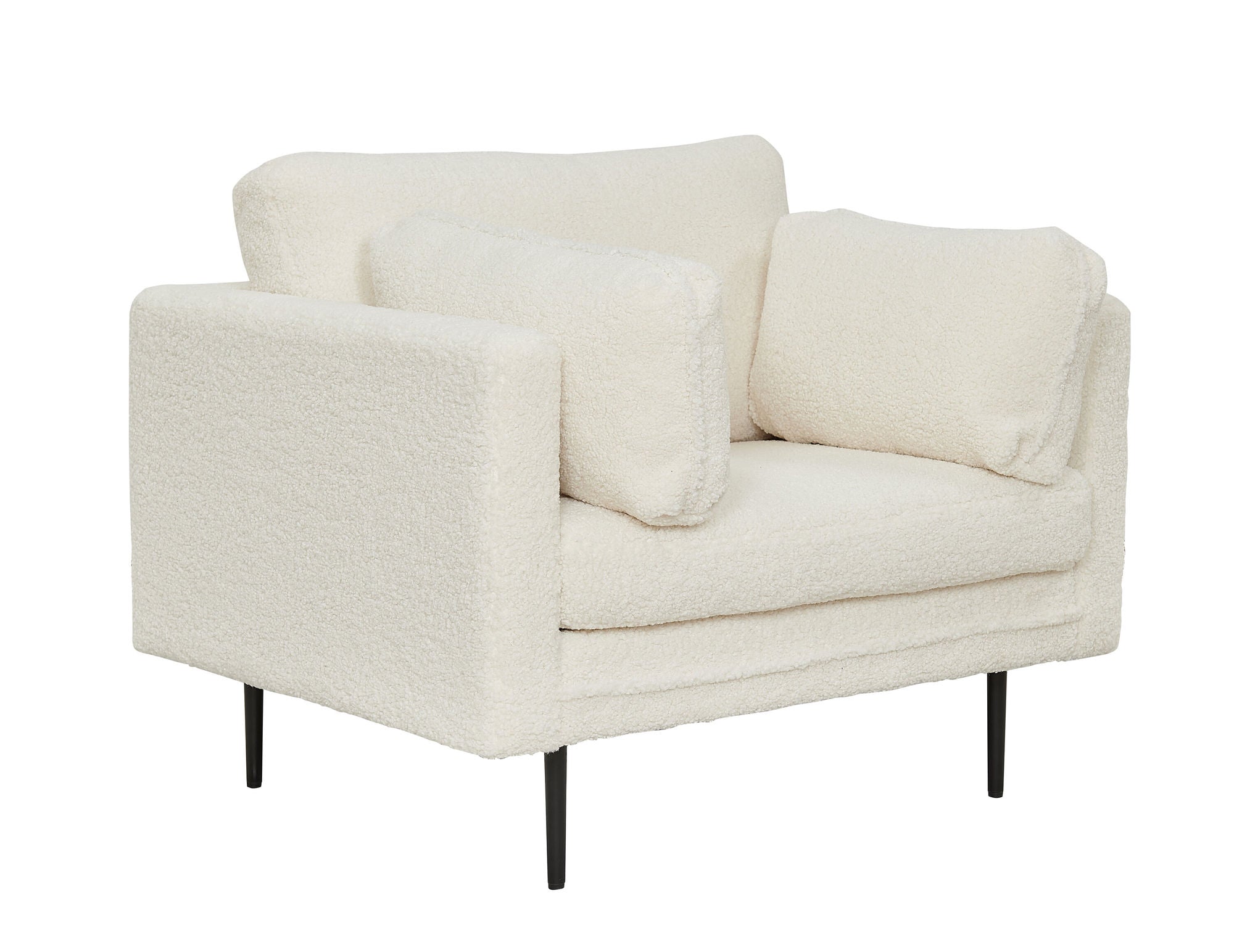 Venture Home Boom Single stol - Teddy Fabric White