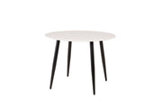 Venture Home Plaza rund dining bord 100cm - White MDF / Black legs