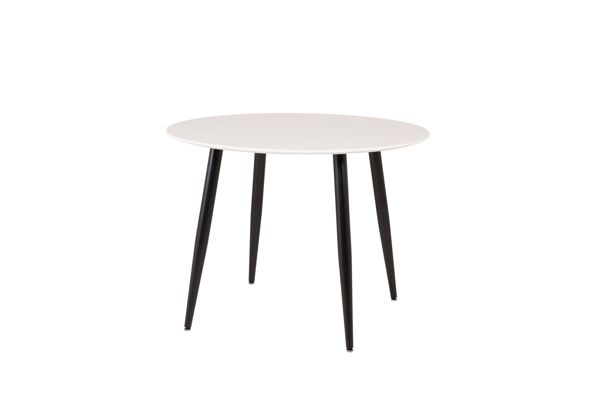 Venture Home Plaza rund dining bord 100cm - White MDF / Black legs