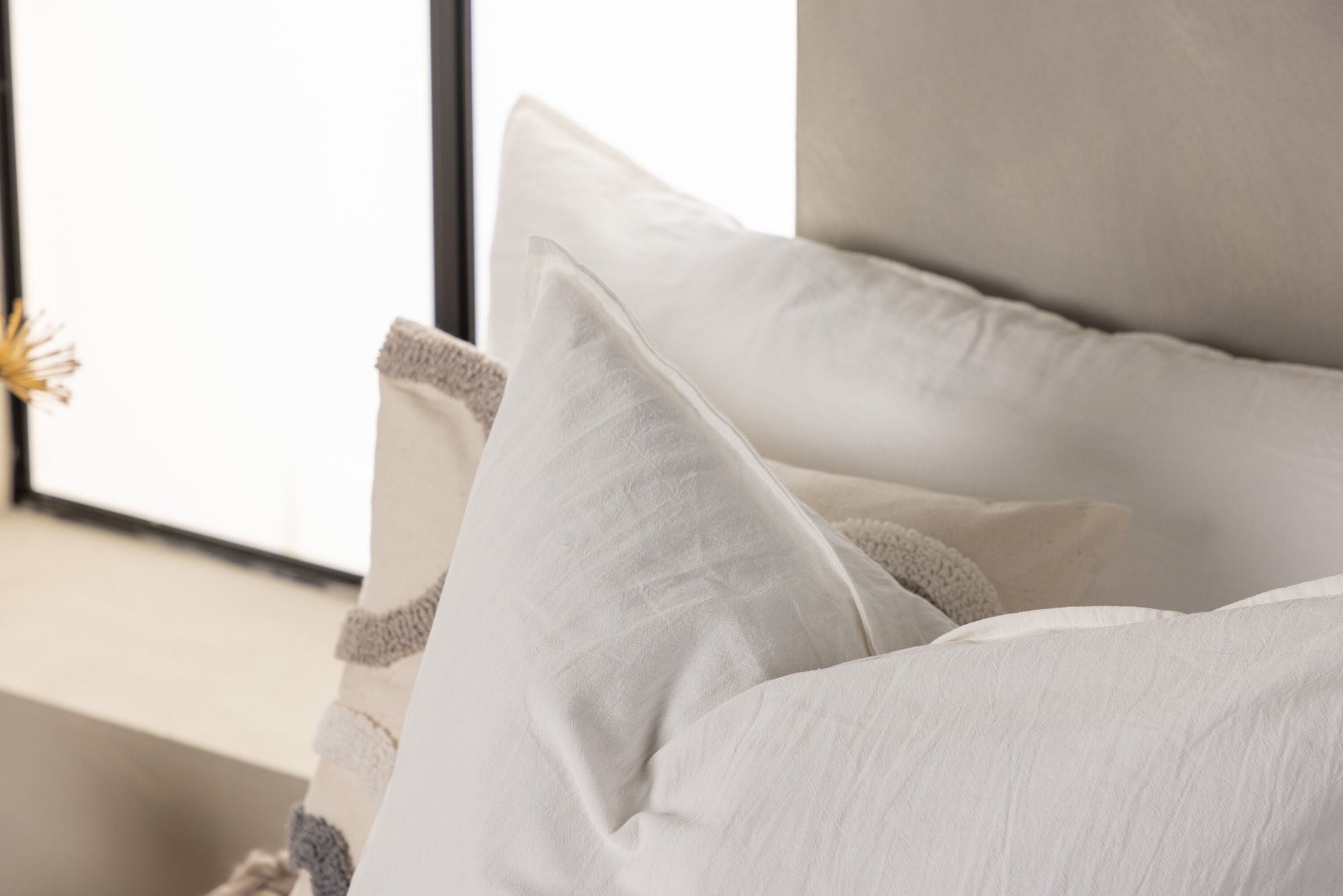 Venture Home Ronja Cushion Cover Washed Cotton - White 60x60