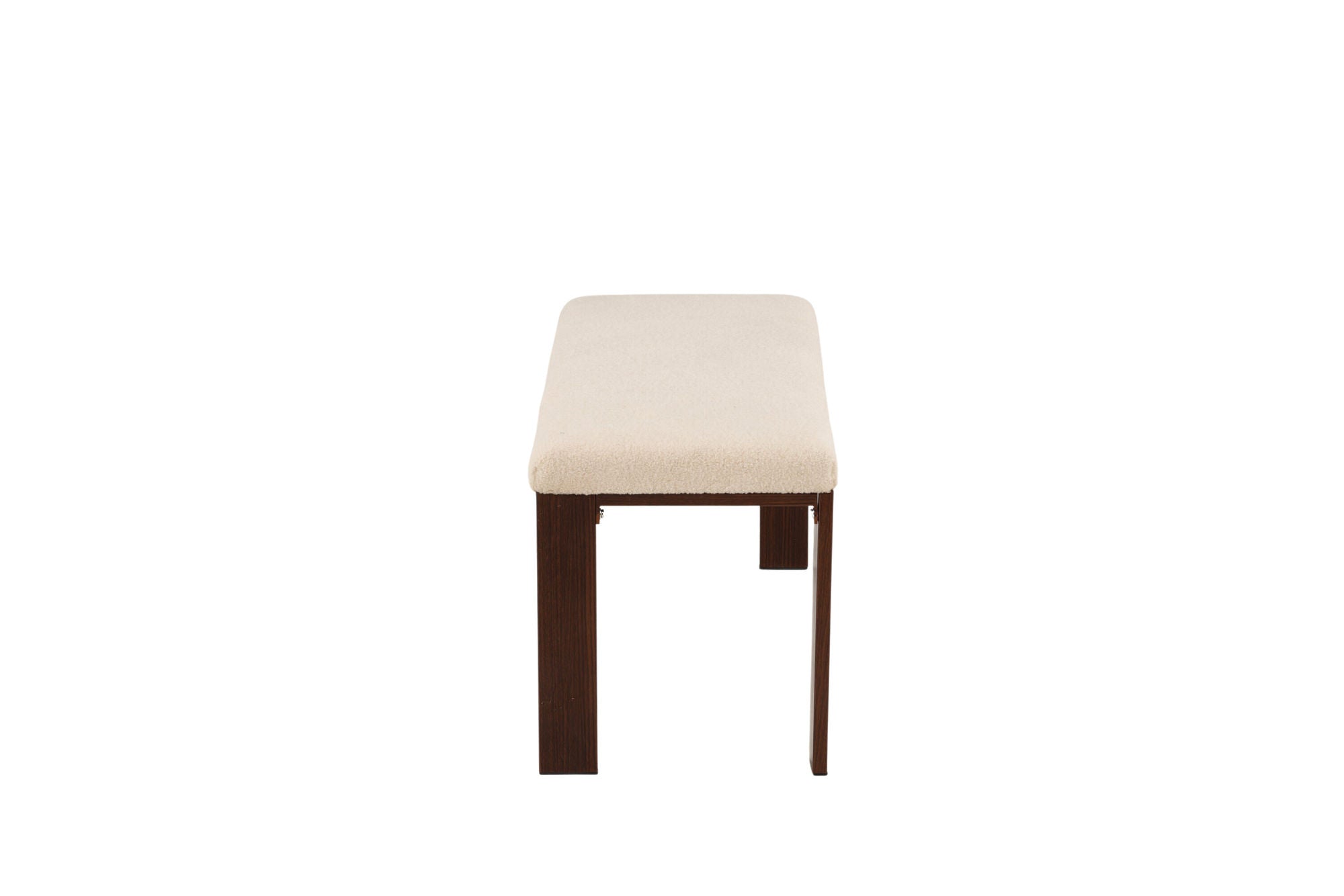 Venture Home Chester bænk - Dark walnut wood look / Offwhite Fleece