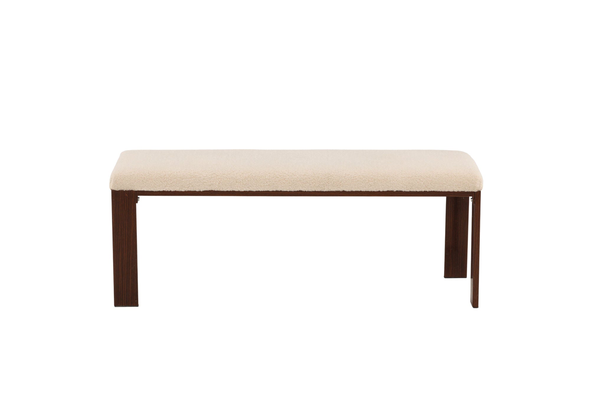 Venture Home Chester bænk - Dark walnut wood look / Offwhite Fleece