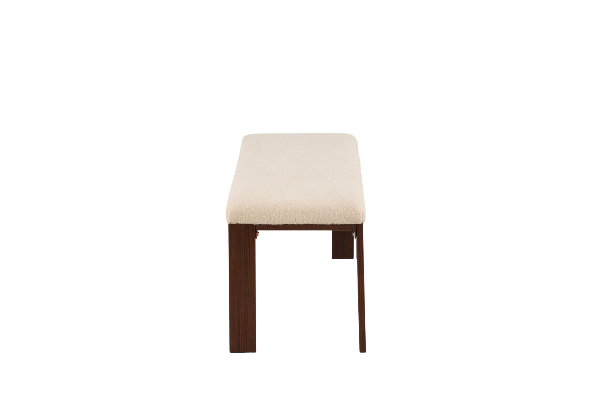 Venture Home Chester bænk - Dark walnut wood look / Offwhite Fleece