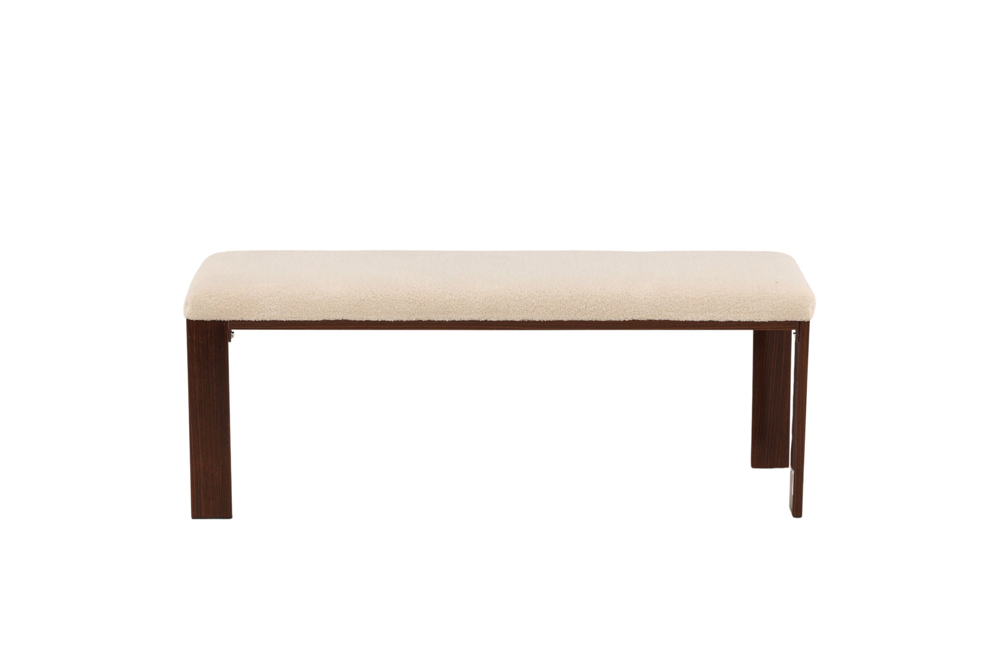 Venture Home Chester bænk - Dark walnut wood look / Offwhite Fleece