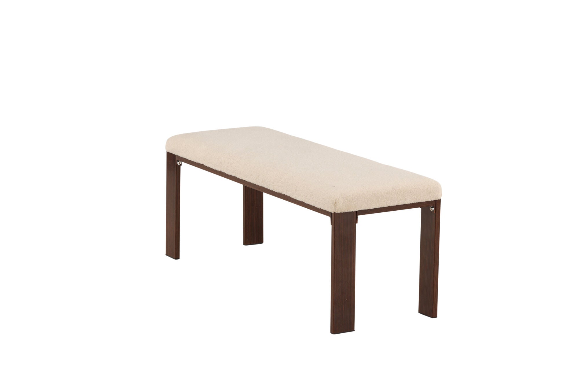 Venture Home Chester bænk - Dark walnut wood look / Offwhite Fleece