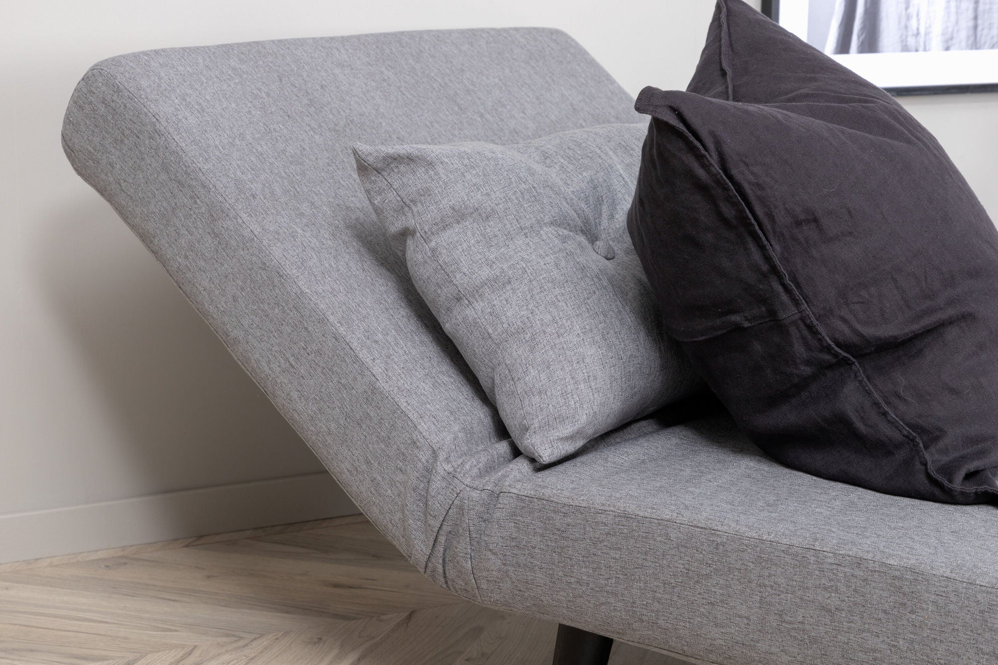 Venture Home Vicky Folding Bed Single - Black / Steel Grey Fabric