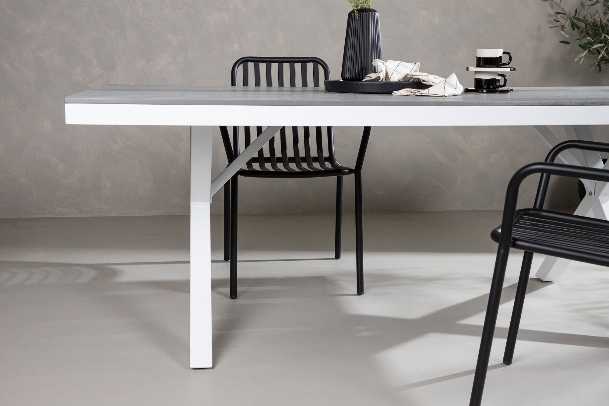 Venture Home Garcia Diningbord Alumnium - White / Light Grey Aintwood / Rectangular 100*200*