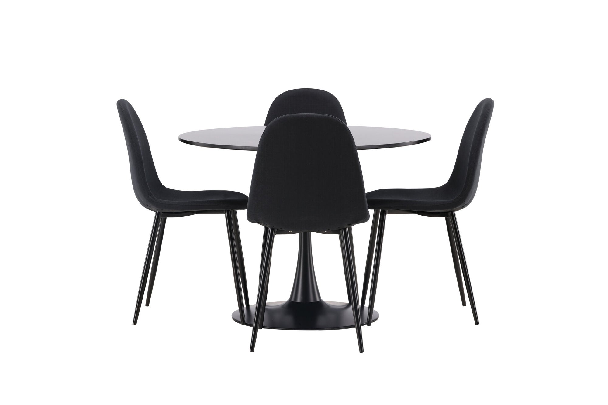 Venture Home Glade spisebord - Black / Black MDF +Polar Spisebordsstol - Black Legs - Black Fabric _4