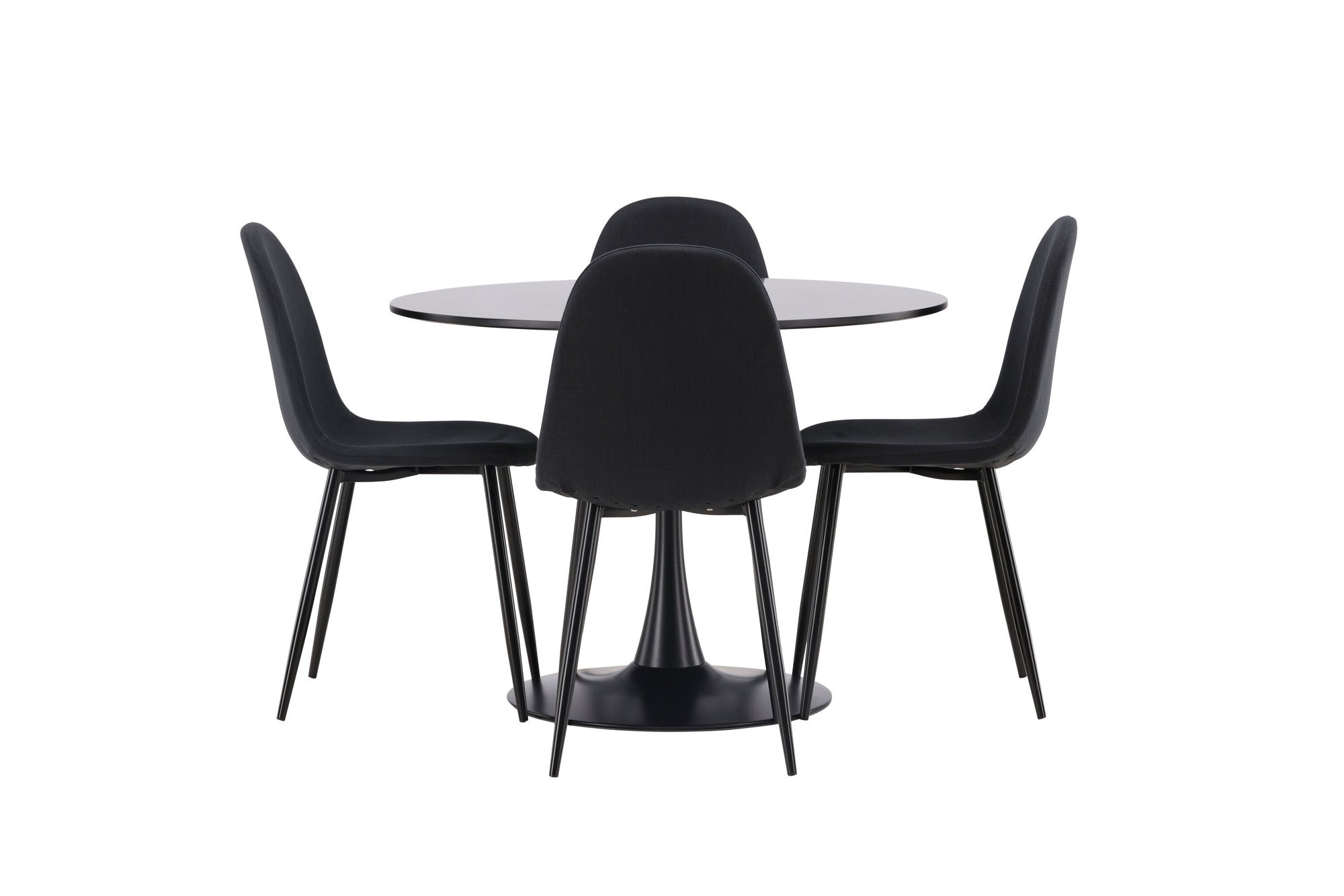 Venture Home Glade spisebord - Black / Black MDF +Polar Spisebordsstol - Black Legs - Black Fabric _4