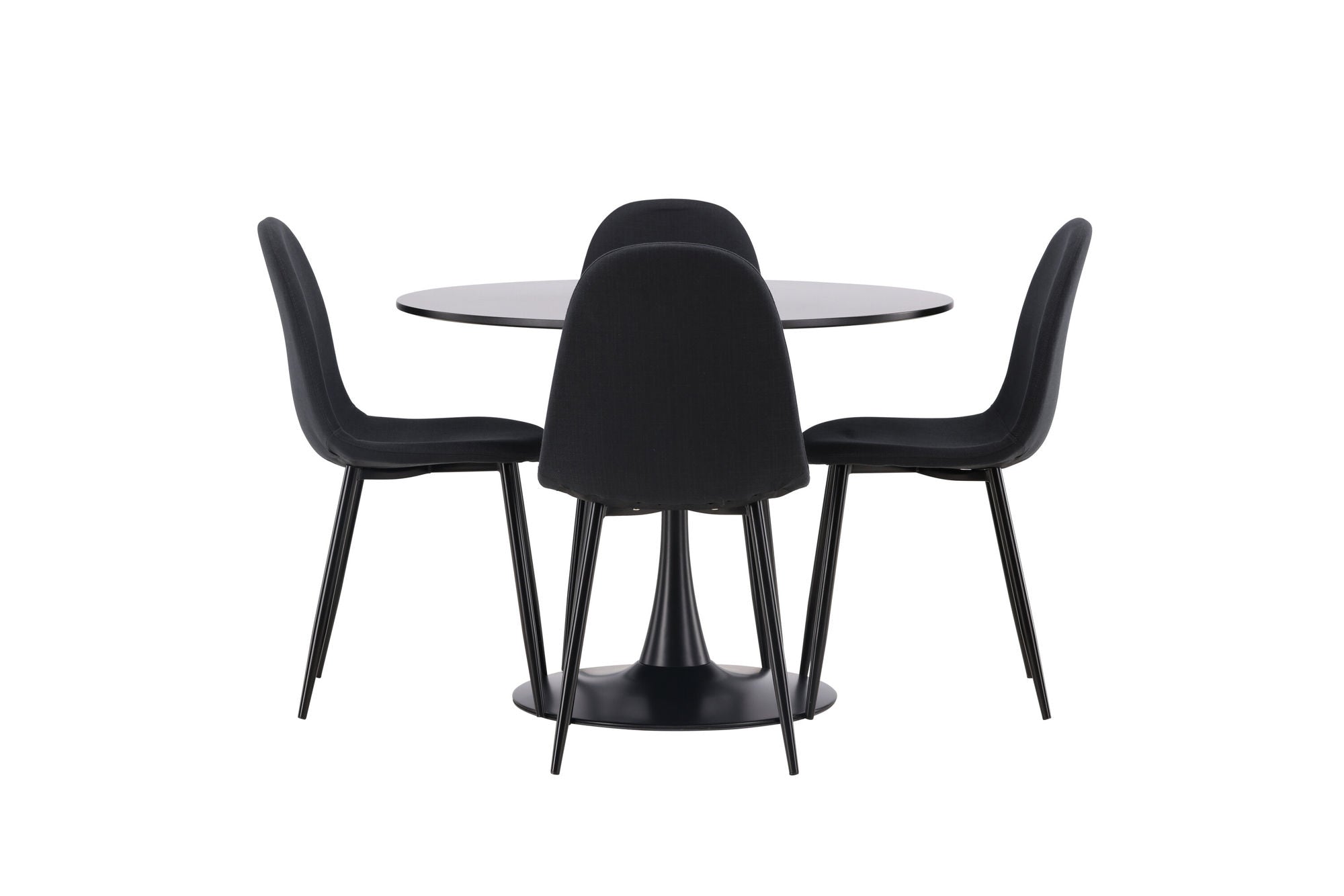 Venture Home Glade spisebord - Black / Black MDF +Polar Spisebordsstol - Black Legs - Black Fabric _4