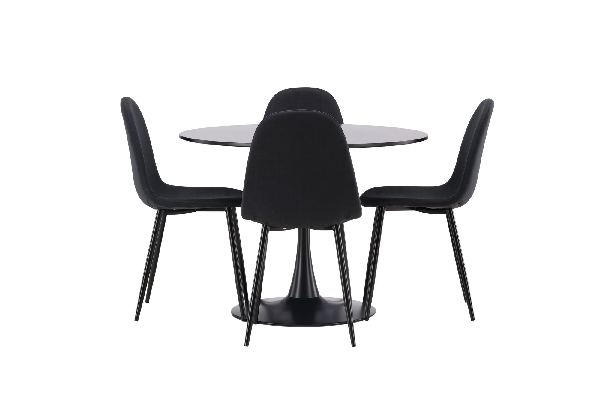 Venture Home Glade spisebord - Black / Black MDF +Polar Spisebordsstol - Black Legs - Black Fabric _4