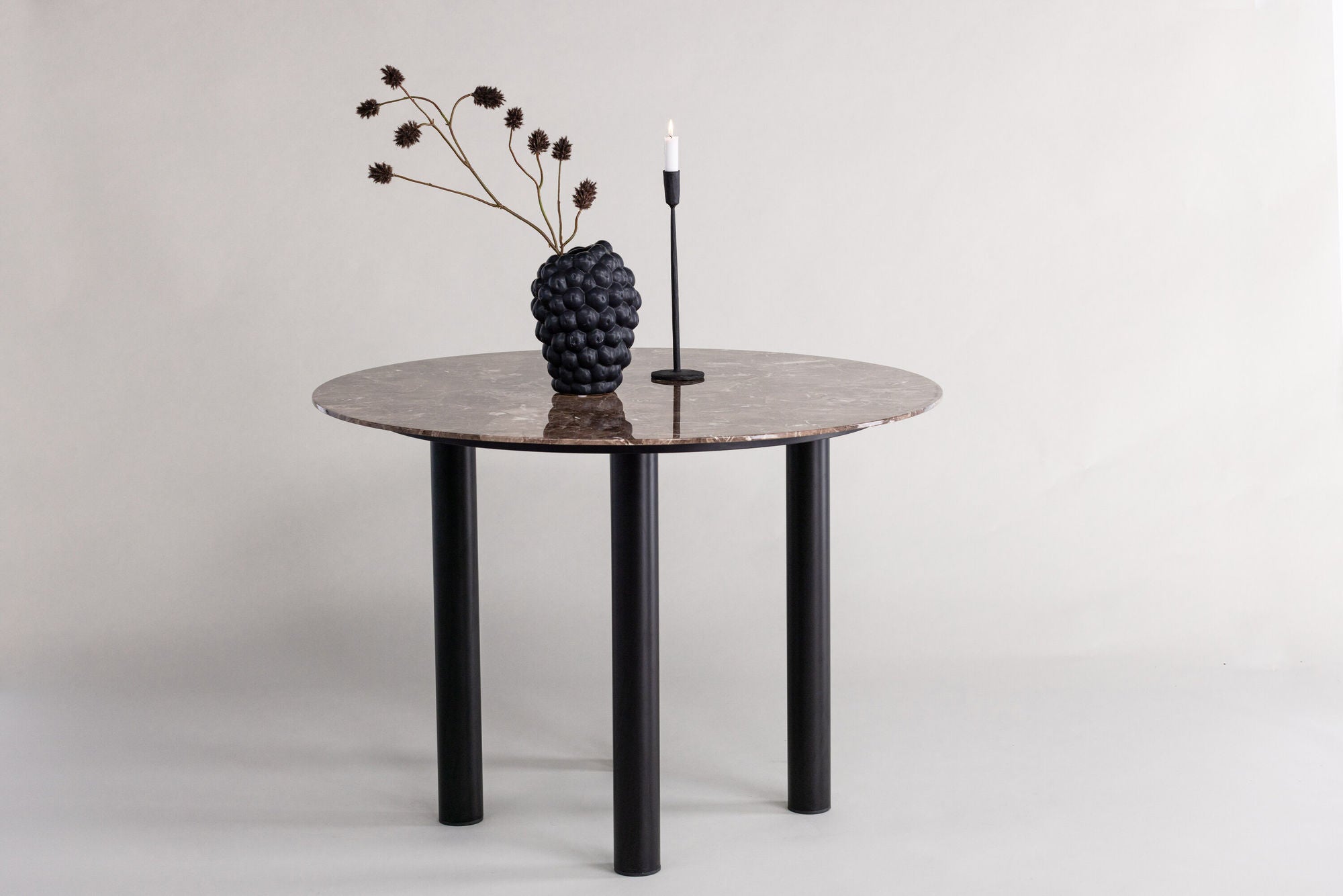 Vind Havsten spisebord - Mocca / Dark grey Marblelook
