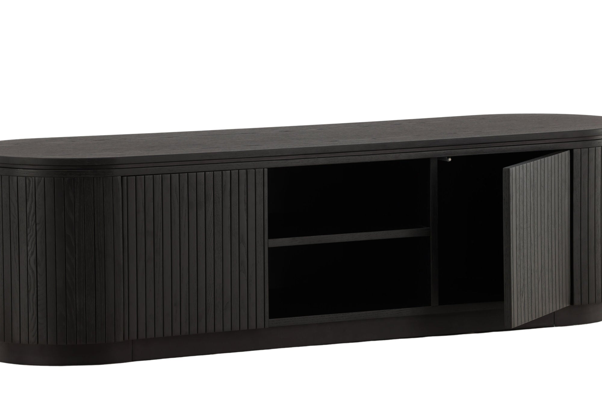 Vind Fjällbacka - Low skab - MDF Veneer / Black Oak/faneer