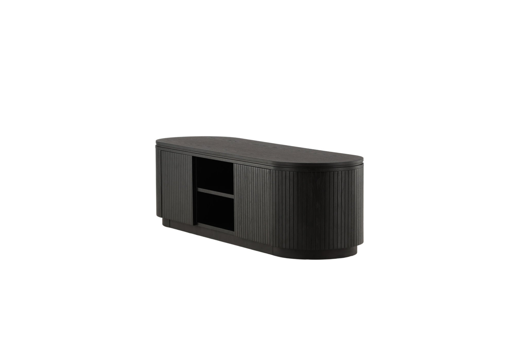 Vind Fjällbacka - Low skab - MDF Veneer / Black Oak/faneer