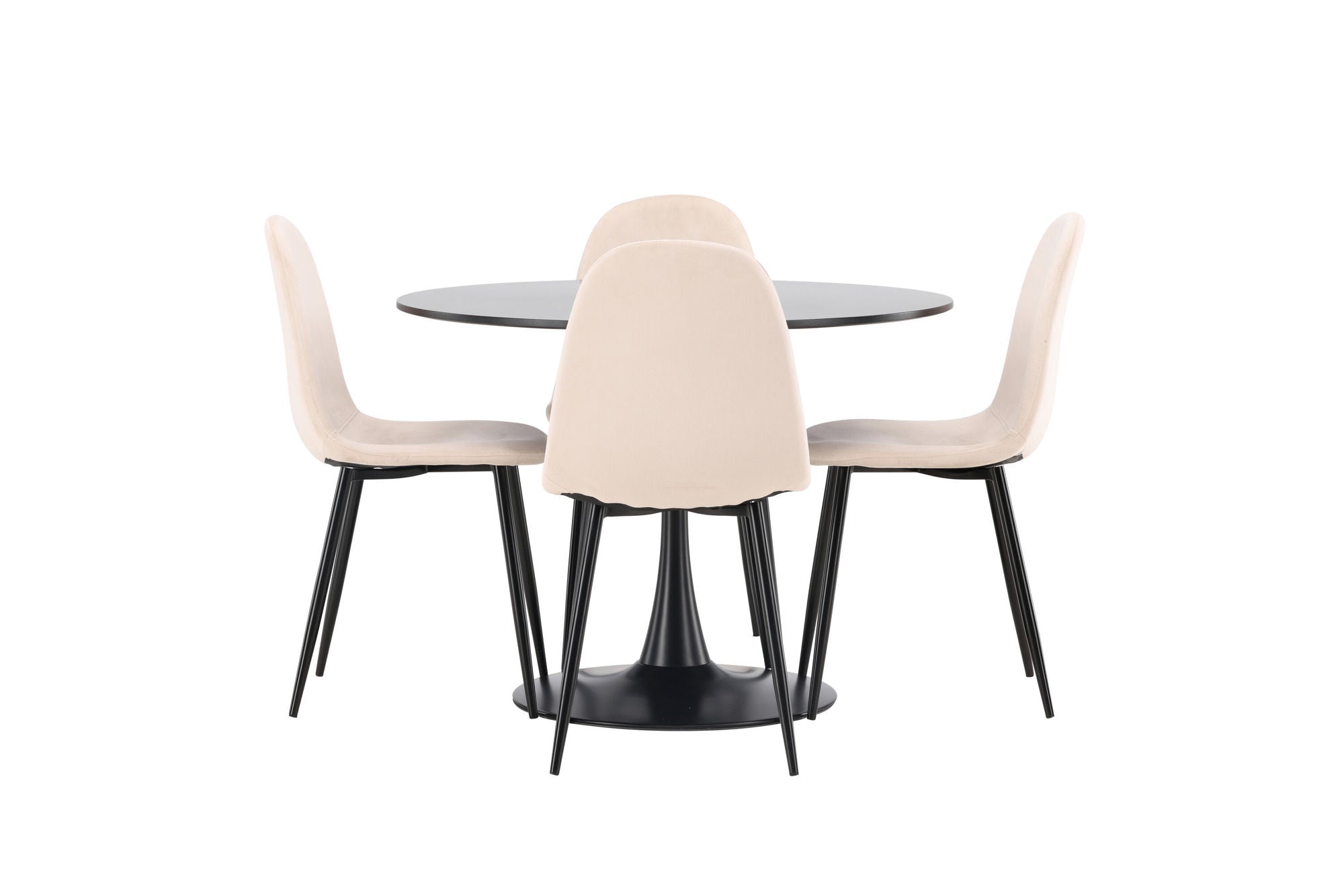 Venture Home Glade spisebord - Black / Black MDF +Polar Spisebordsstol - Black legs / Beige Velvet _4