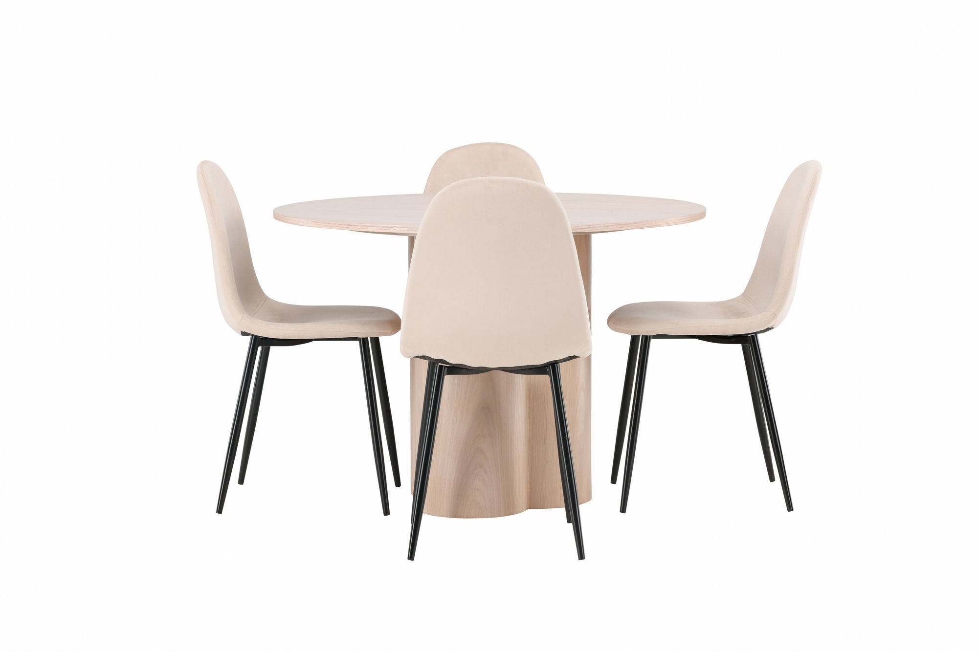 Venture Home OliviaDiningbord-WhiteWashVeneer+PolarDiningstol-Blacklegs/BeigeVelvet_4
