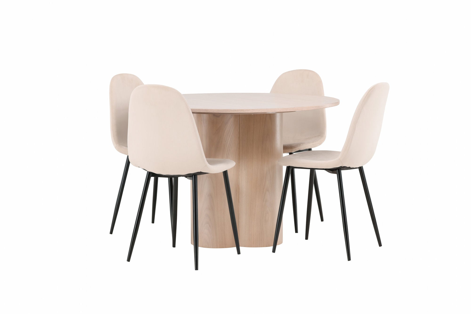 Venture Home OliviaDiningbord-WhiteWashVeneer+PolarDiningstol-Blacklegs/BeigeVelvet_4