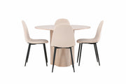 Venture Home OliviaDiningbord-WhiteWashVeneer+PolarDiningstol-Blacklegs/BeigeVelvet_4