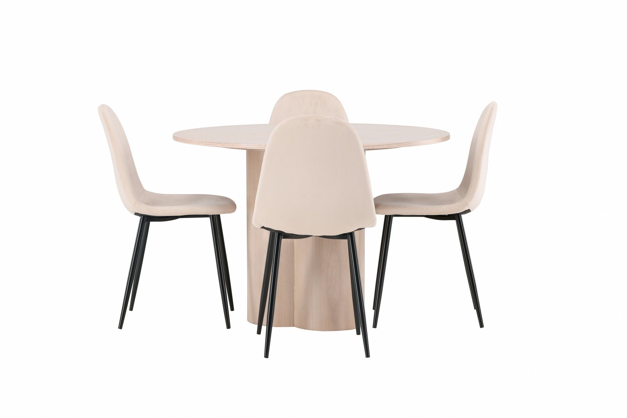 Venture Home OliviaDiningbord-WhiteWashVeneer+PolarDiningstol-Blacklegs/BeigeVelvet_4