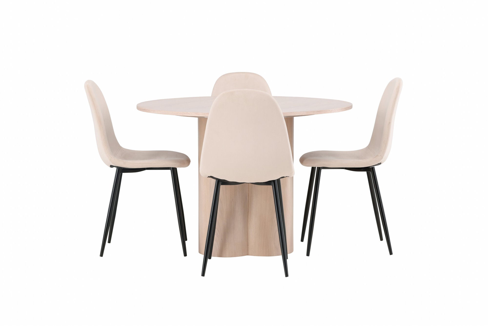 Venture Home OliviaDiningbord-WhiteWashVeneer+PolarDiningstol-Blacklegs/BeigeVelvet_4