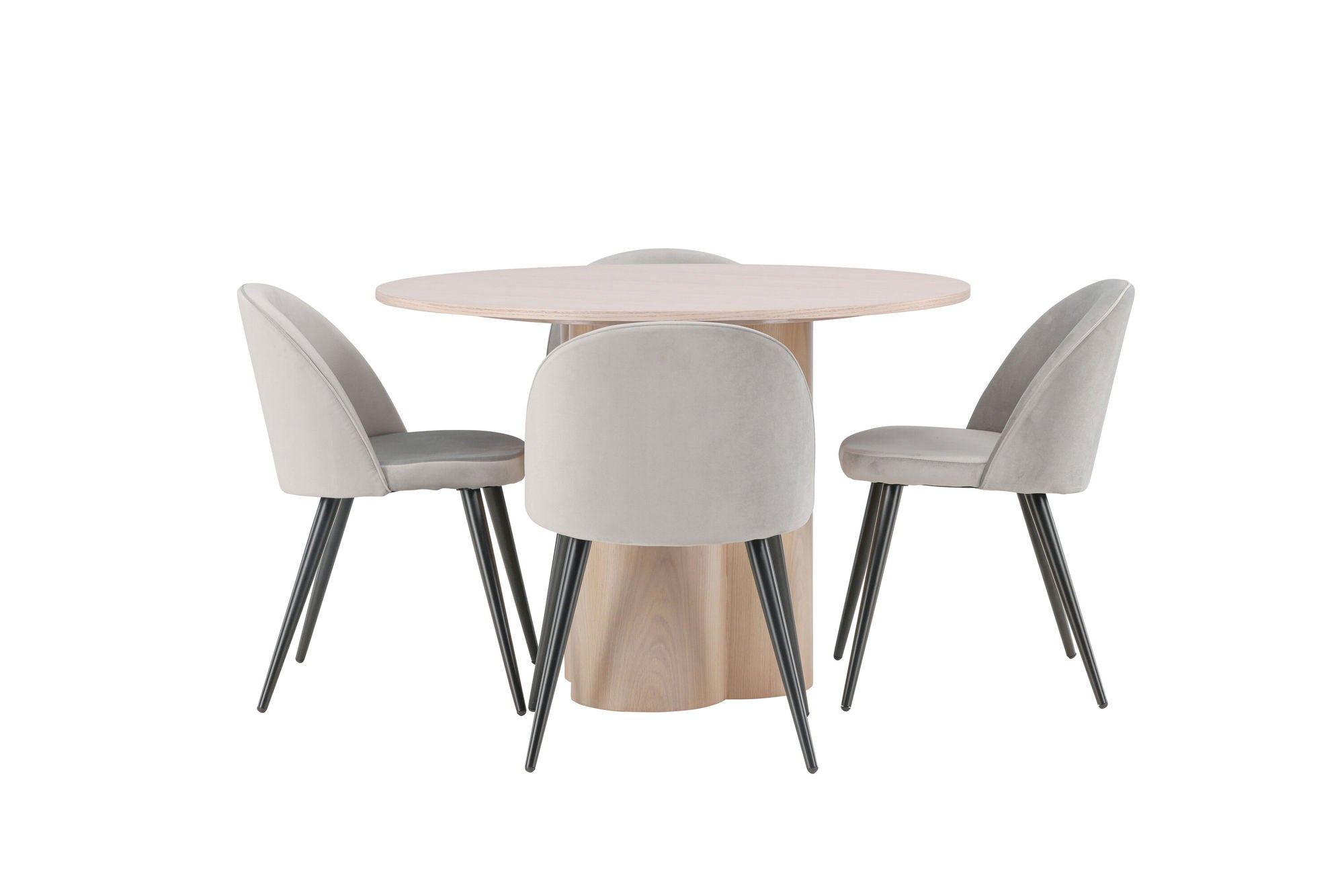 Venture Home OliviaDiningbord-WhiteWashVeneer+VelvetDiningstol-LightGrey/Black_4