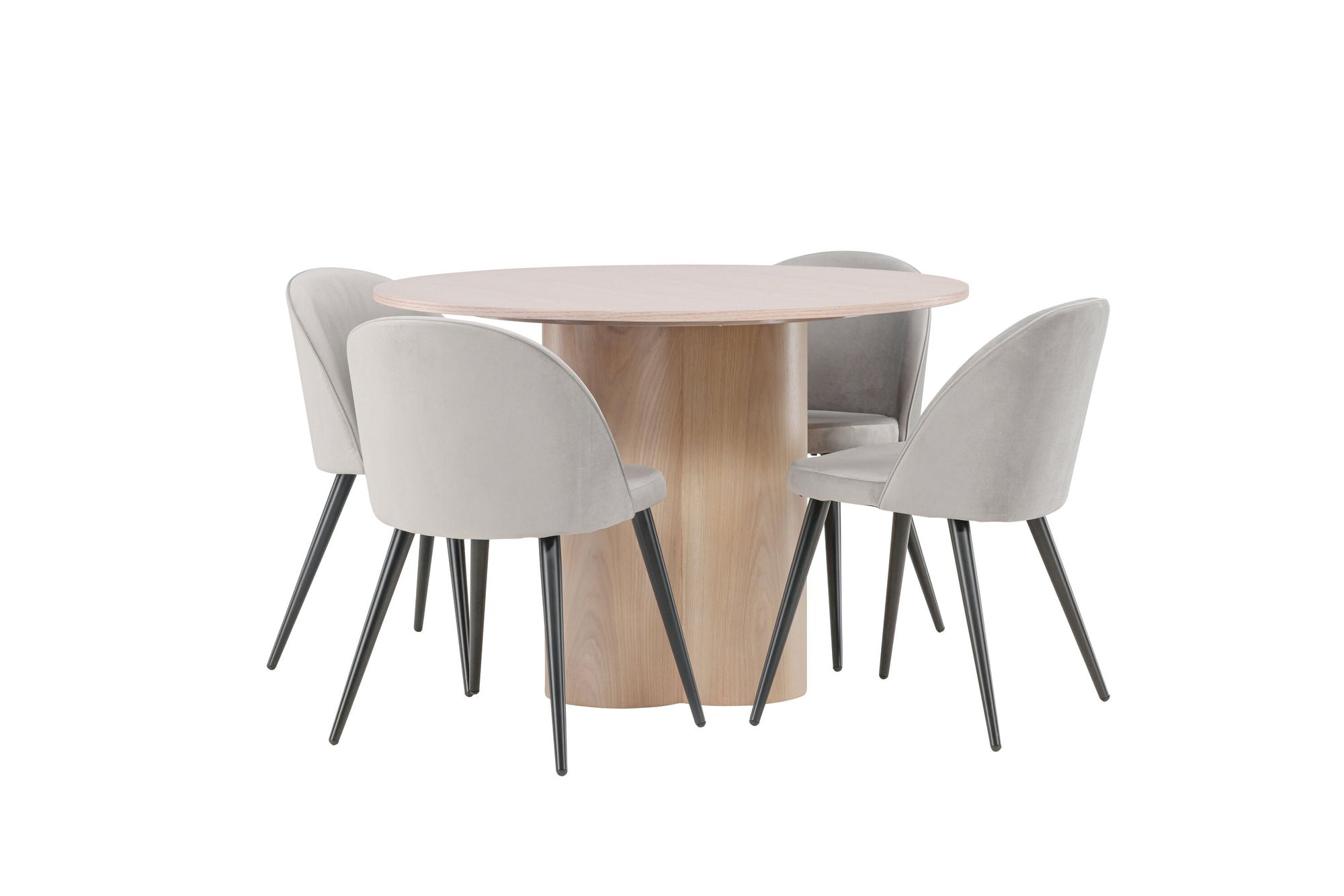 Venture Home OliviaDiningbord-WhiteWashVeneer+VelvetDiningstol-LightGrey/Black_4