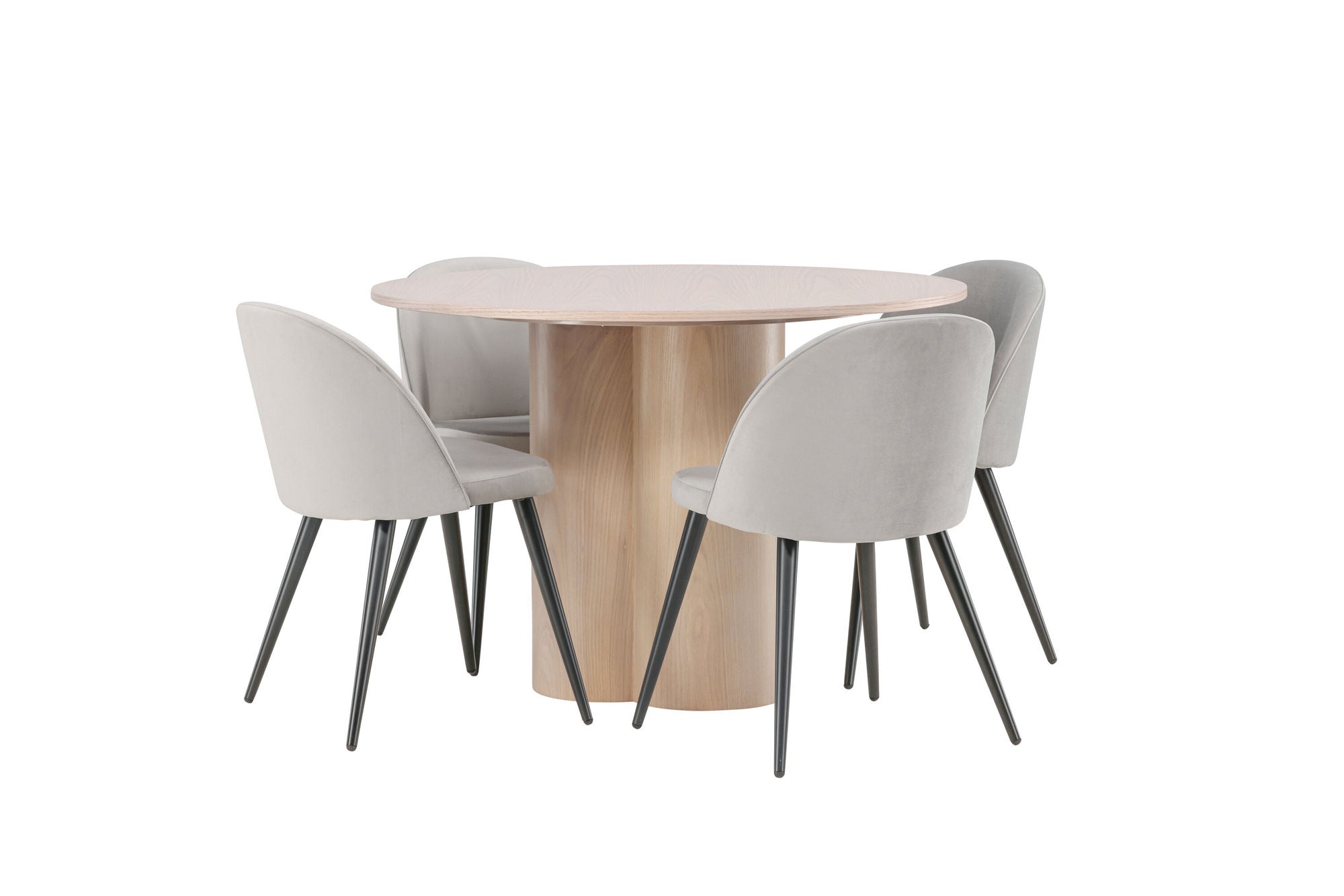 Venture Home OliviaDiningbord-WhiteWashVeneer+VelvetDiningstol-LightGrey/Black_4