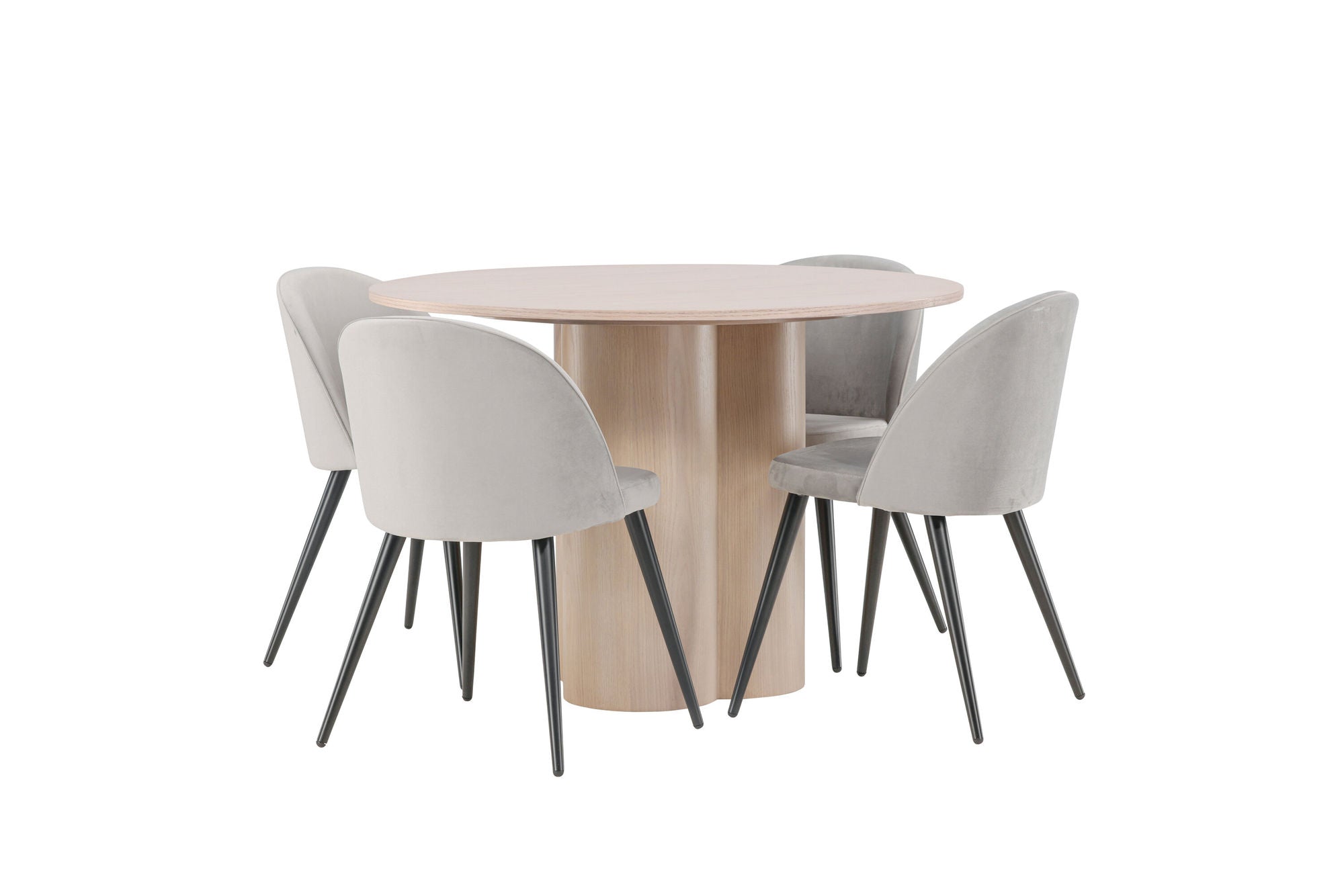 Venture Home OliviaDiningbord-WhiteWashVeneer+VelvetDiningstol-LightGrey/Black_4