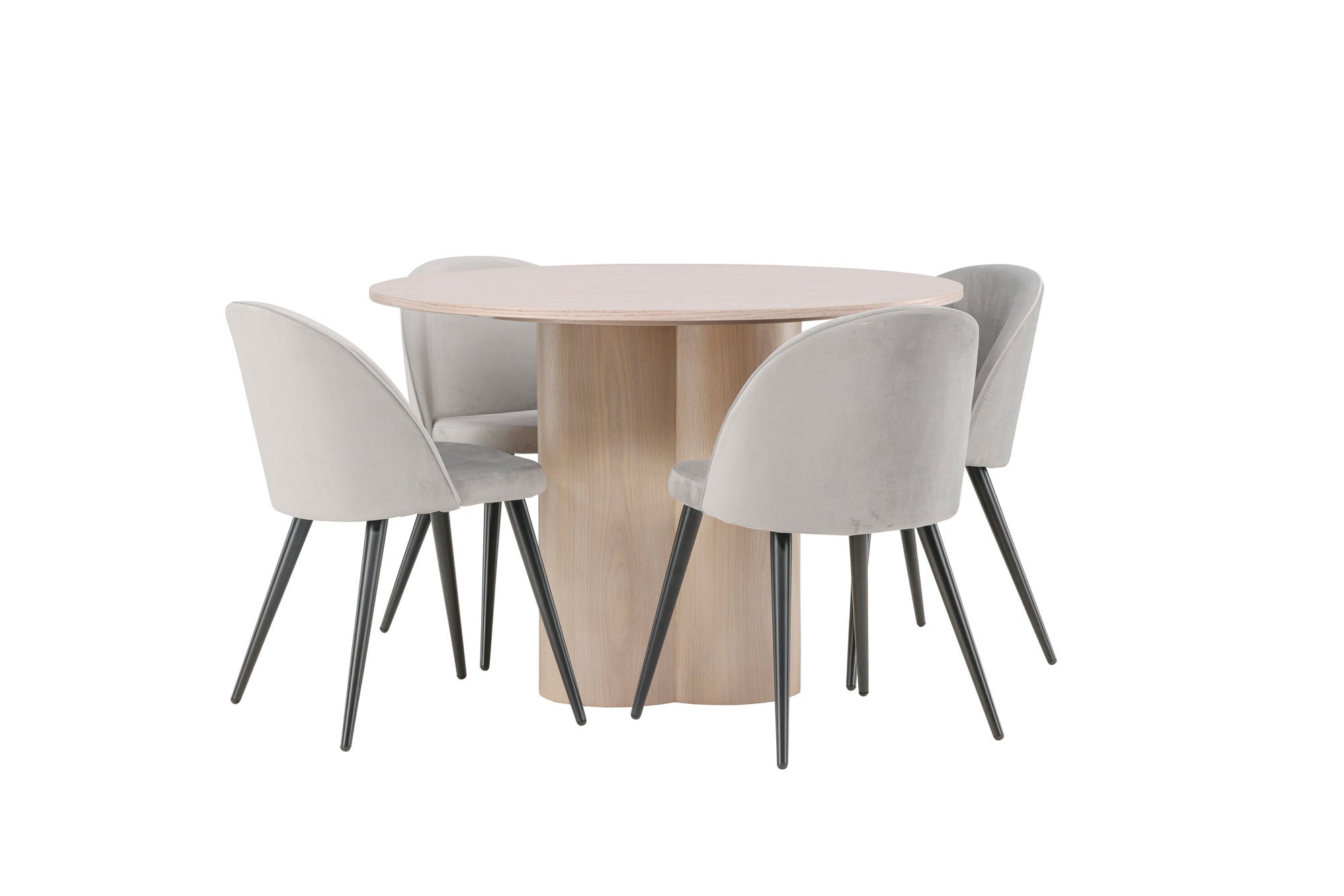Venture Home OliviaDiningbord-WhiteWashVeneer+VelvetDiningstol-LightGrey/Black_4