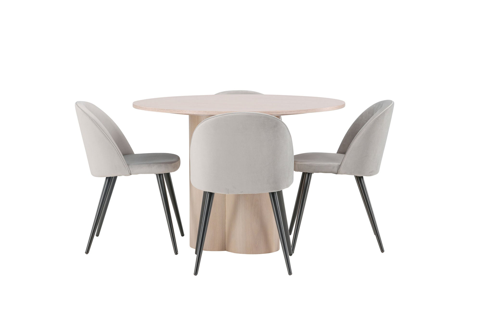 Venture Home OliviaDiningbord-WhiteWashVeneer+VelvetDiningstol-LightGrey/Black_4