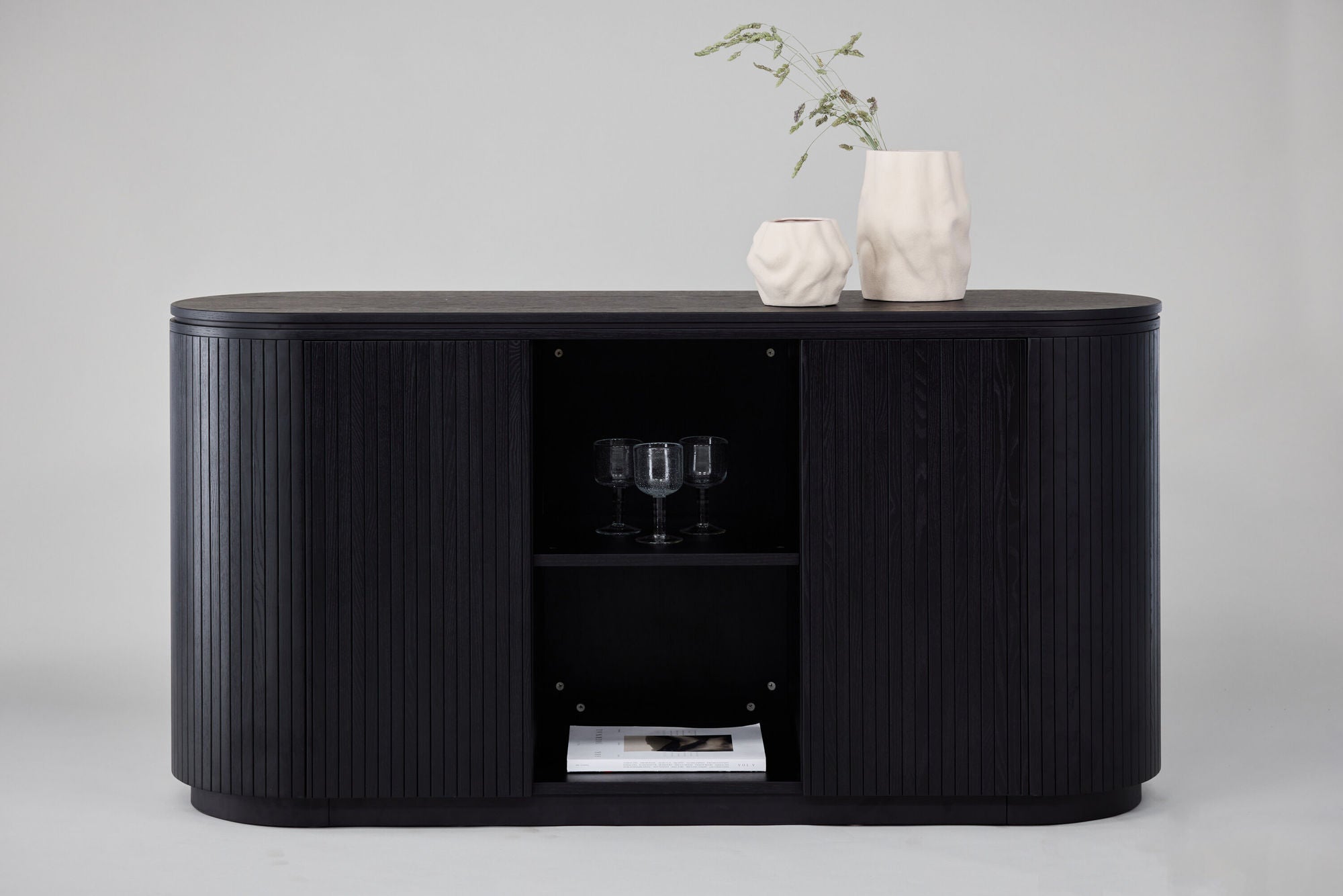 Vind Fjällbacka - High skab - MDF Veneer / Black Oak/faneer