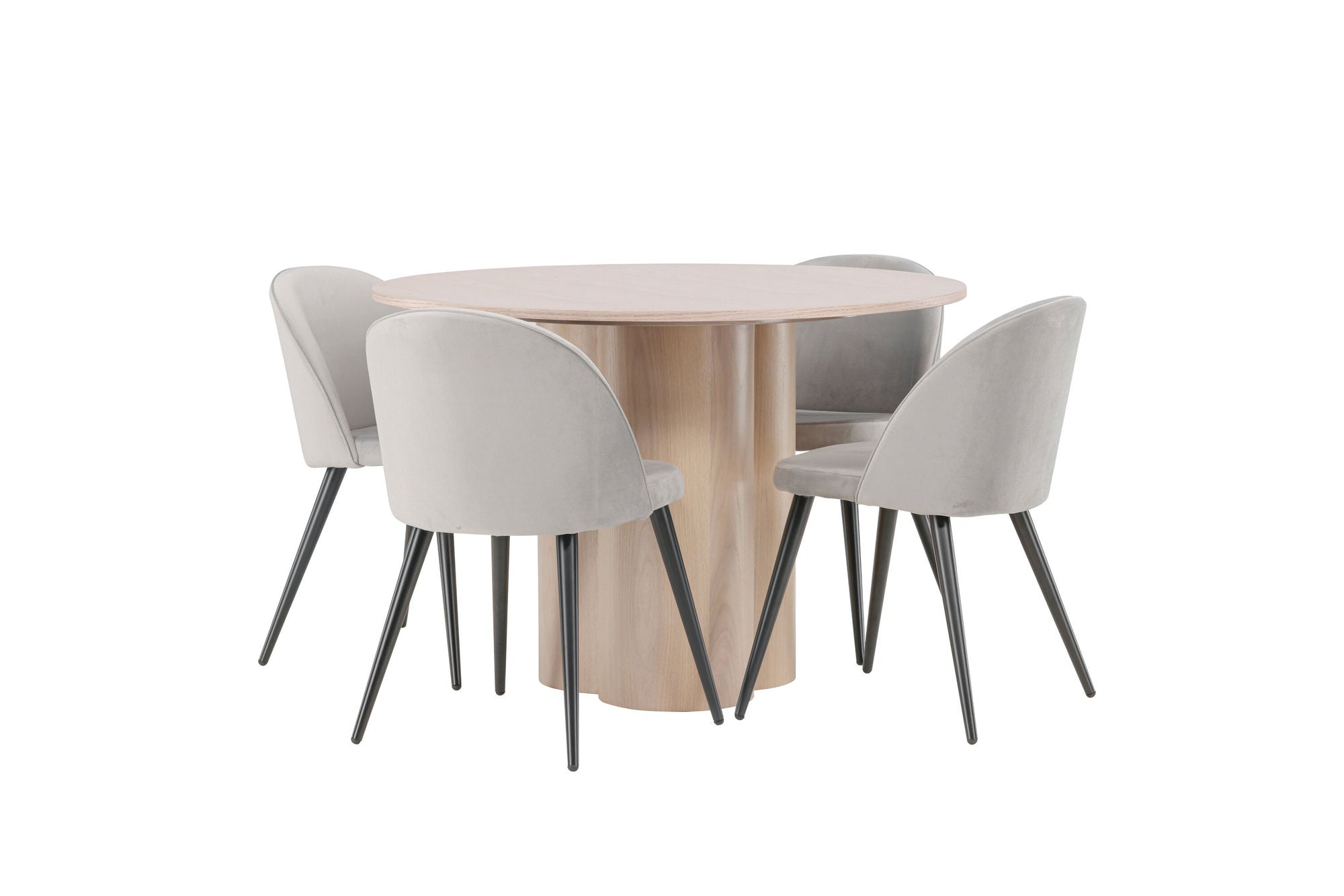 Venture Home OliviaDiningbord-WhiteWashVeneer+VelvetDiningstol-LightGrey/Black_4