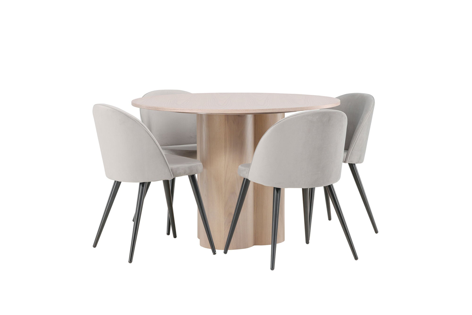 Venture Home OliviaDiningbord-WhiteWashVeneer+VelvetDiningstol-LightGrey/Black_4