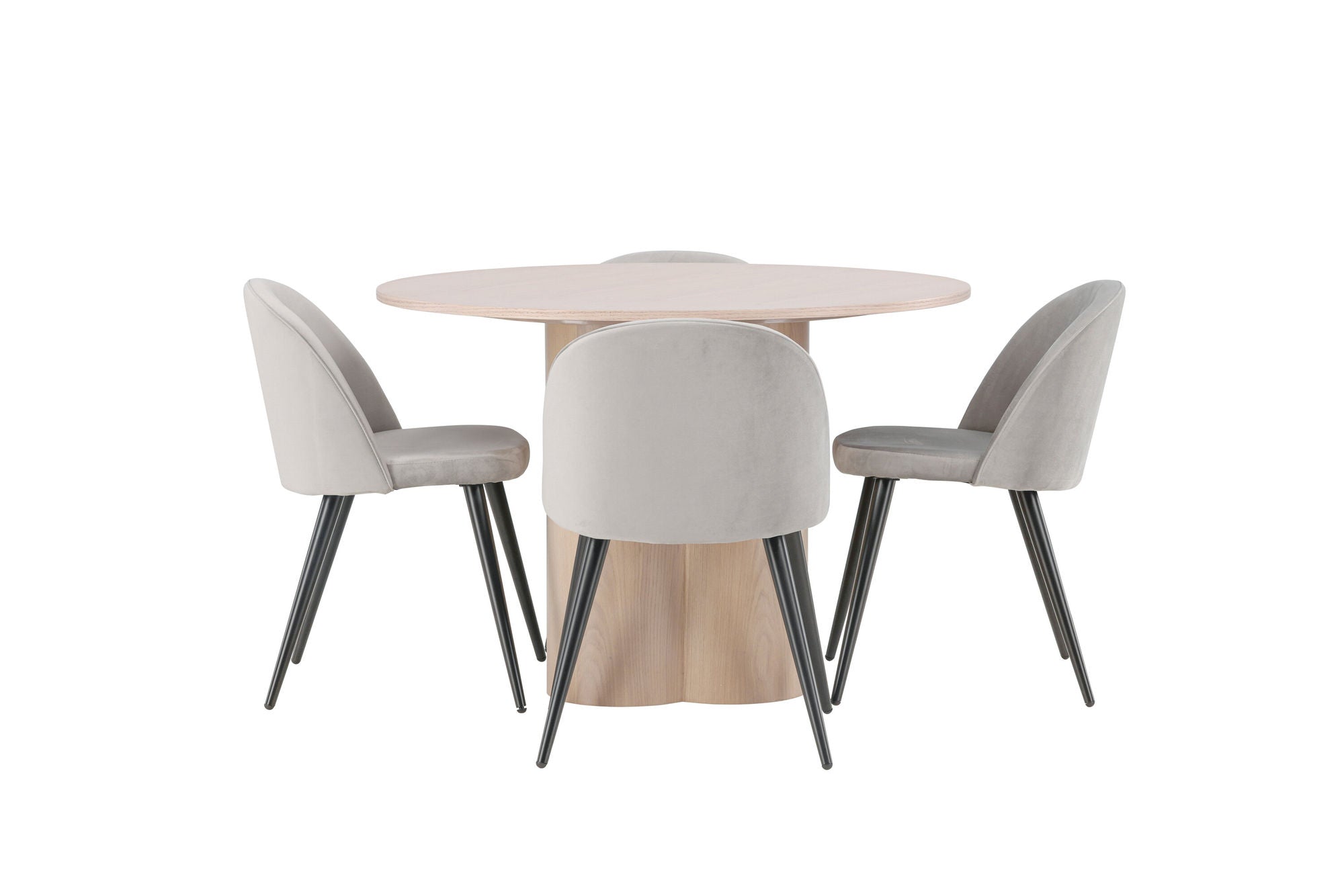 Venture Home OliviaDiningbord-WhiteWashVeneer+VelvetDiningstol-LightGrey/Black_4