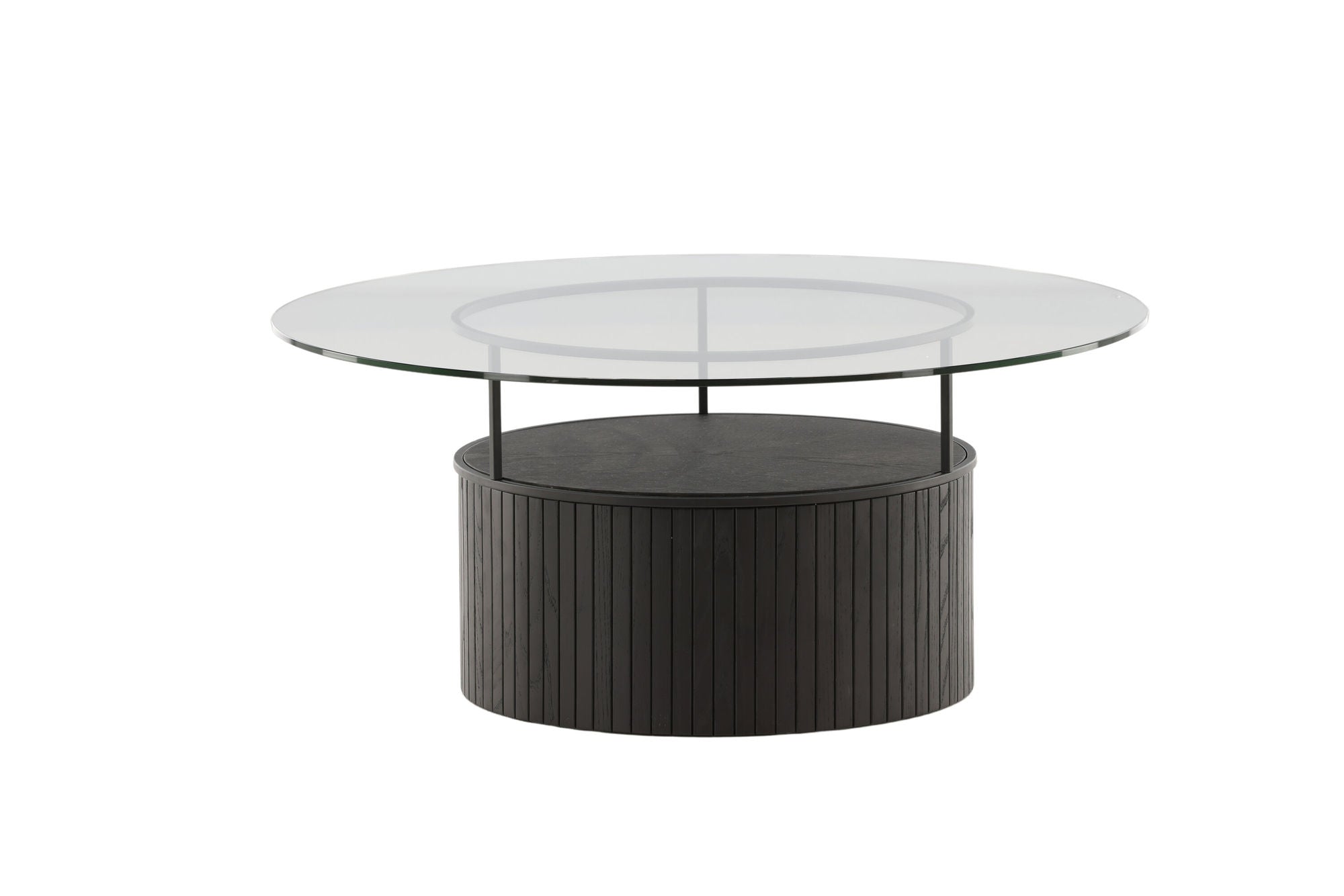 Furniture Fashion Bovall Sofa bord - Black / Clear glass ⌀90