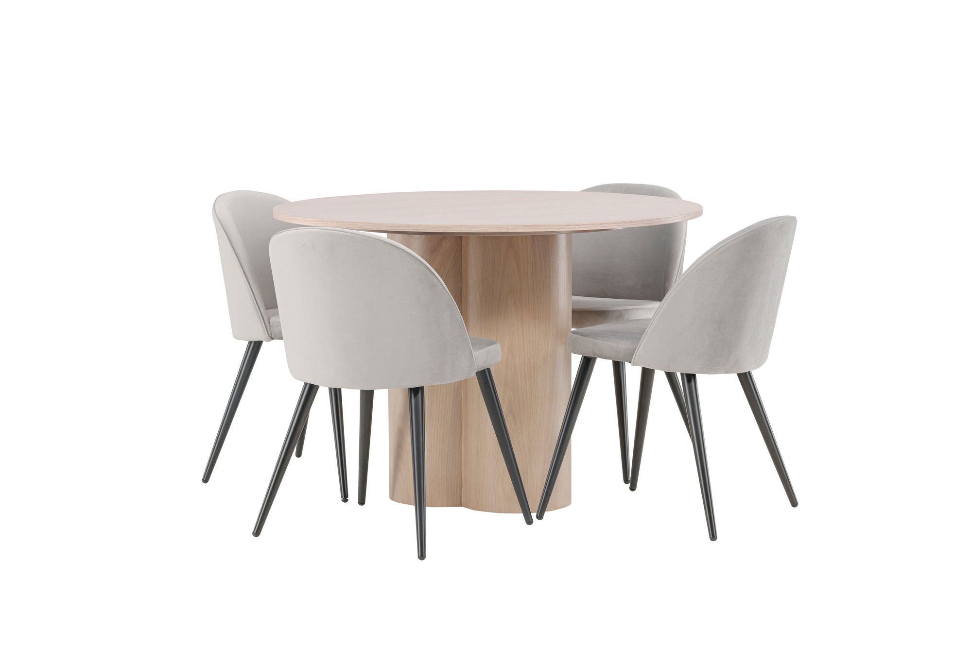 Venture Home OliviaDiningbord-WhiteWashVeneer+VelvetDiningstol-LightGrey/Black_4