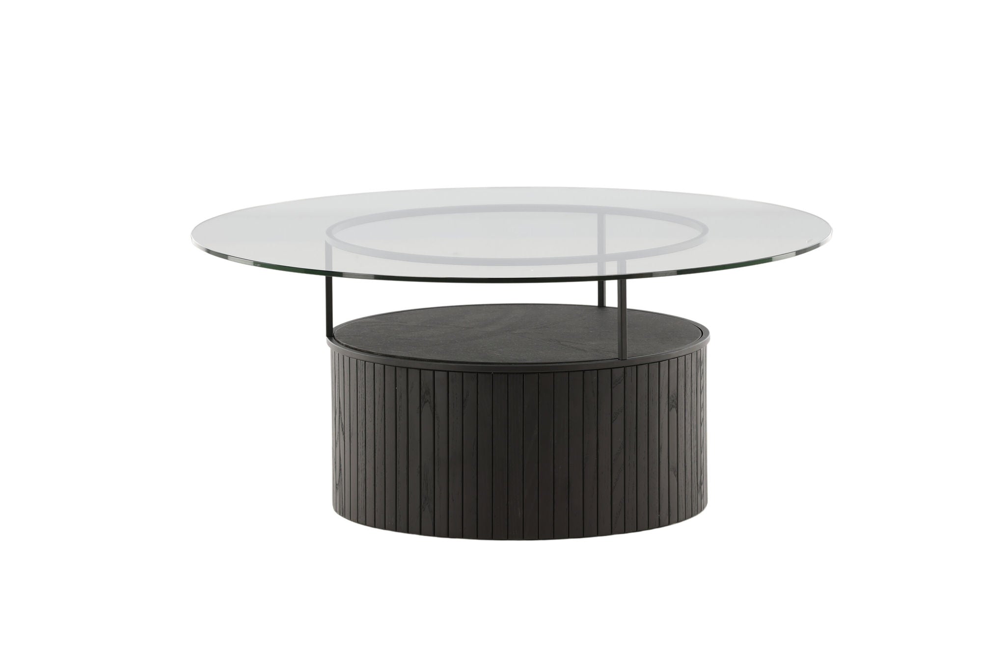 Furniture Fashion Bovall Sofa bord - Black / Clear glass ⌀90