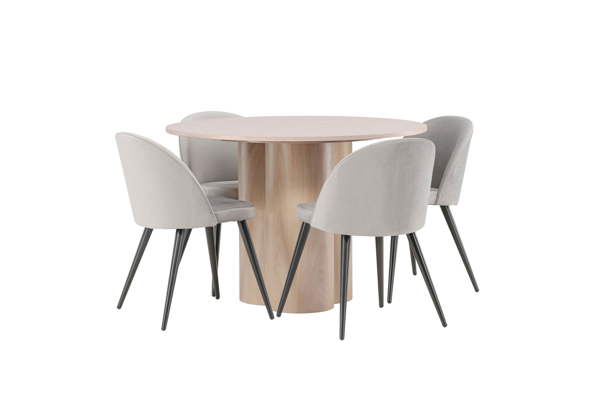 Venture Home OliviaDiningbord-WhiteWashVeneer+VelvetDiningstol-LightGrey/Black_4
