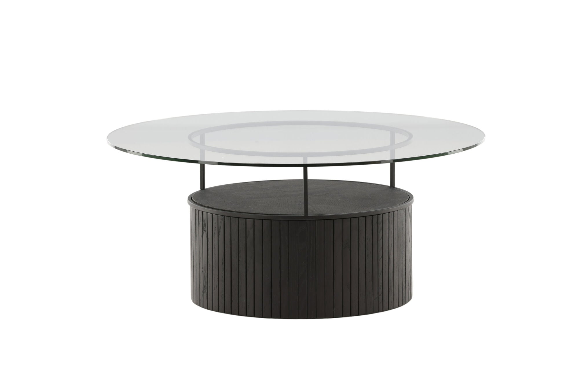 Furniture Fashion Bovall Sofa bord - Black / Clear glass ⌀90