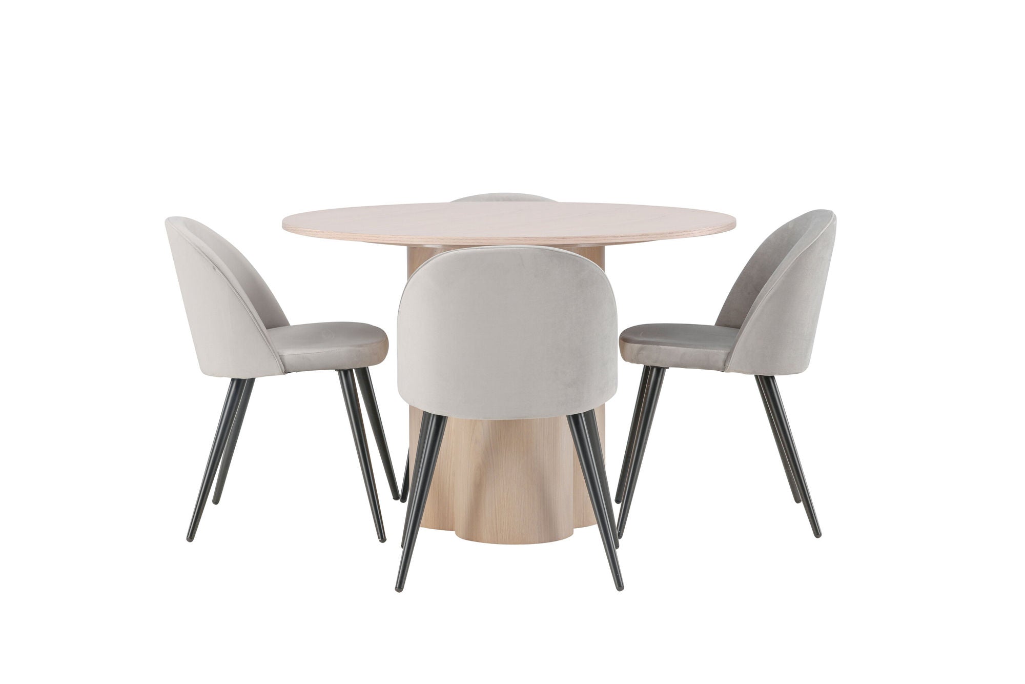 Venture Home OliviaDiningbord-WhiteWashVeneer+VelvetDiningstol-LightGrey/Black_4