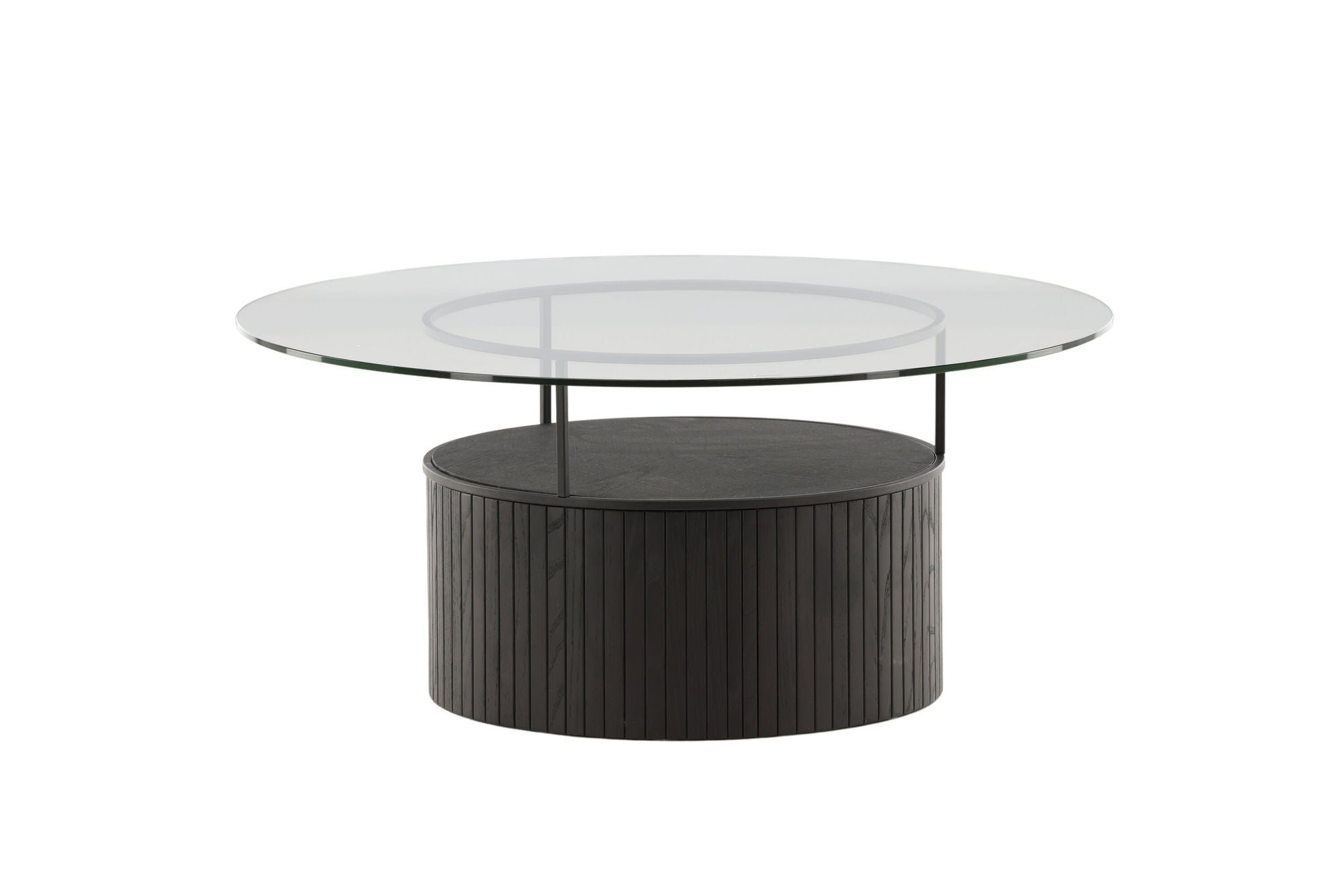 Furniture Fashion Bovall Sofa bord - Black / Clear glass ⌀90