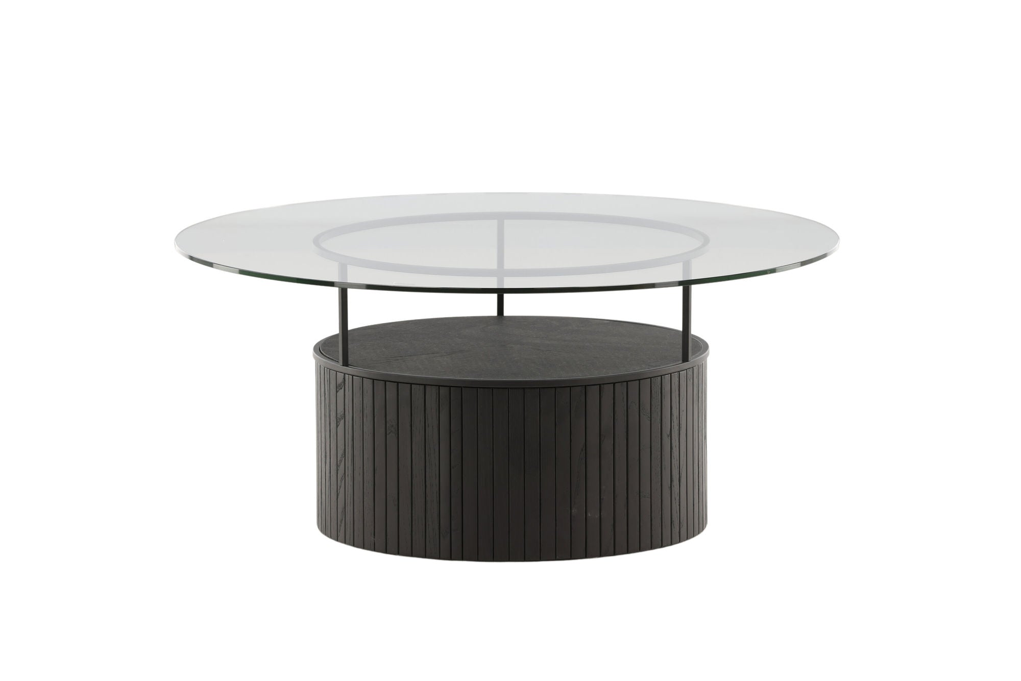 Furniture Fashion Bovall Sofa bord - Black / Clear glass ⌀90