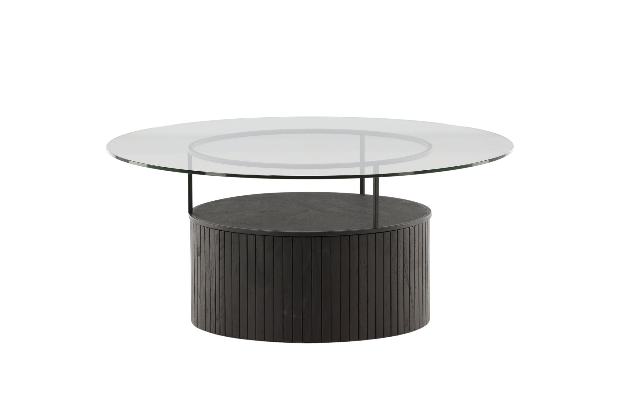 Furniture Fashion Bovall Sofa bord - Black / Clear glass ⌀90