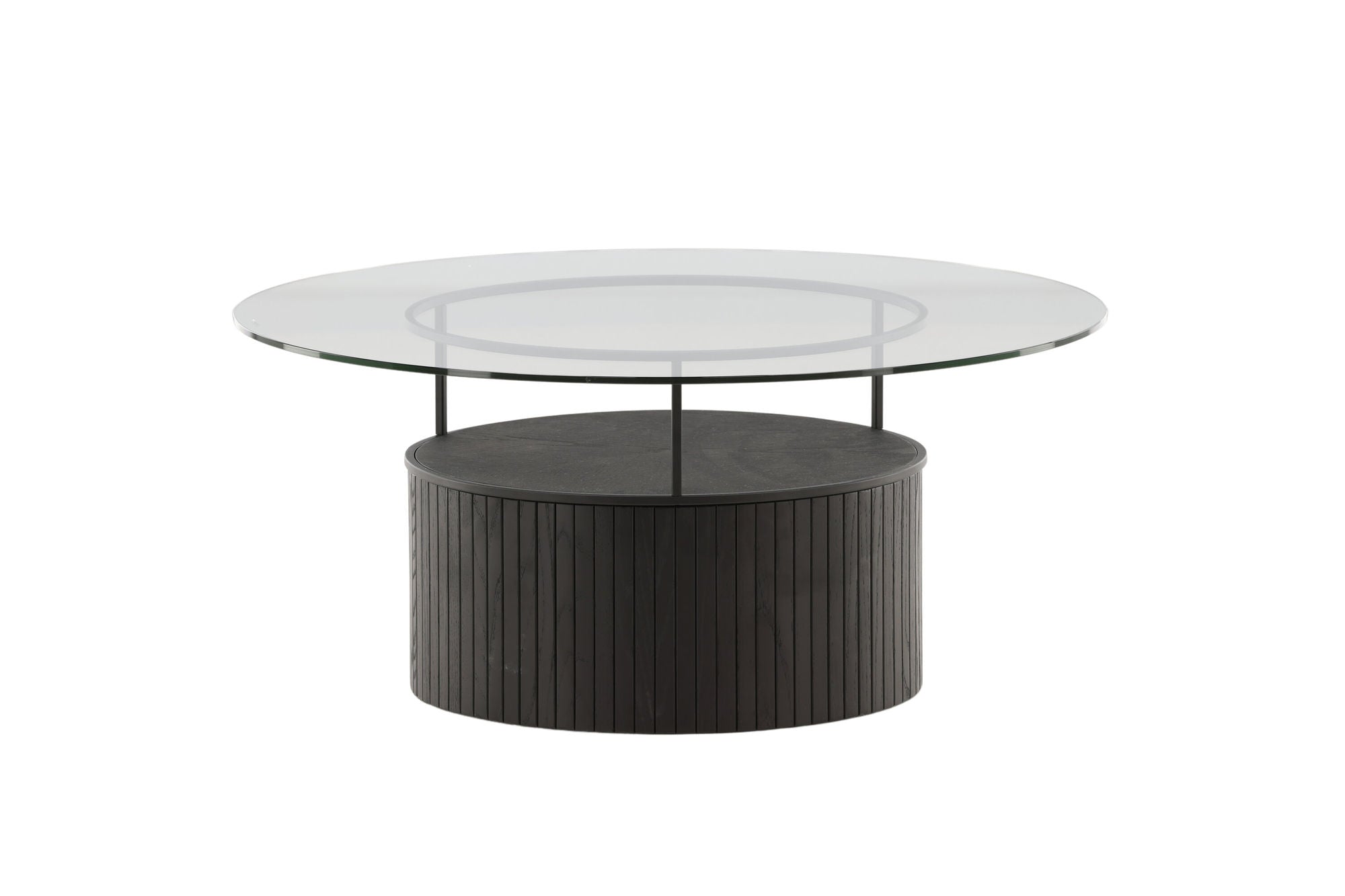 Furniture Fashion Bovall Sofa bord - Black / Clear glass ⌀90