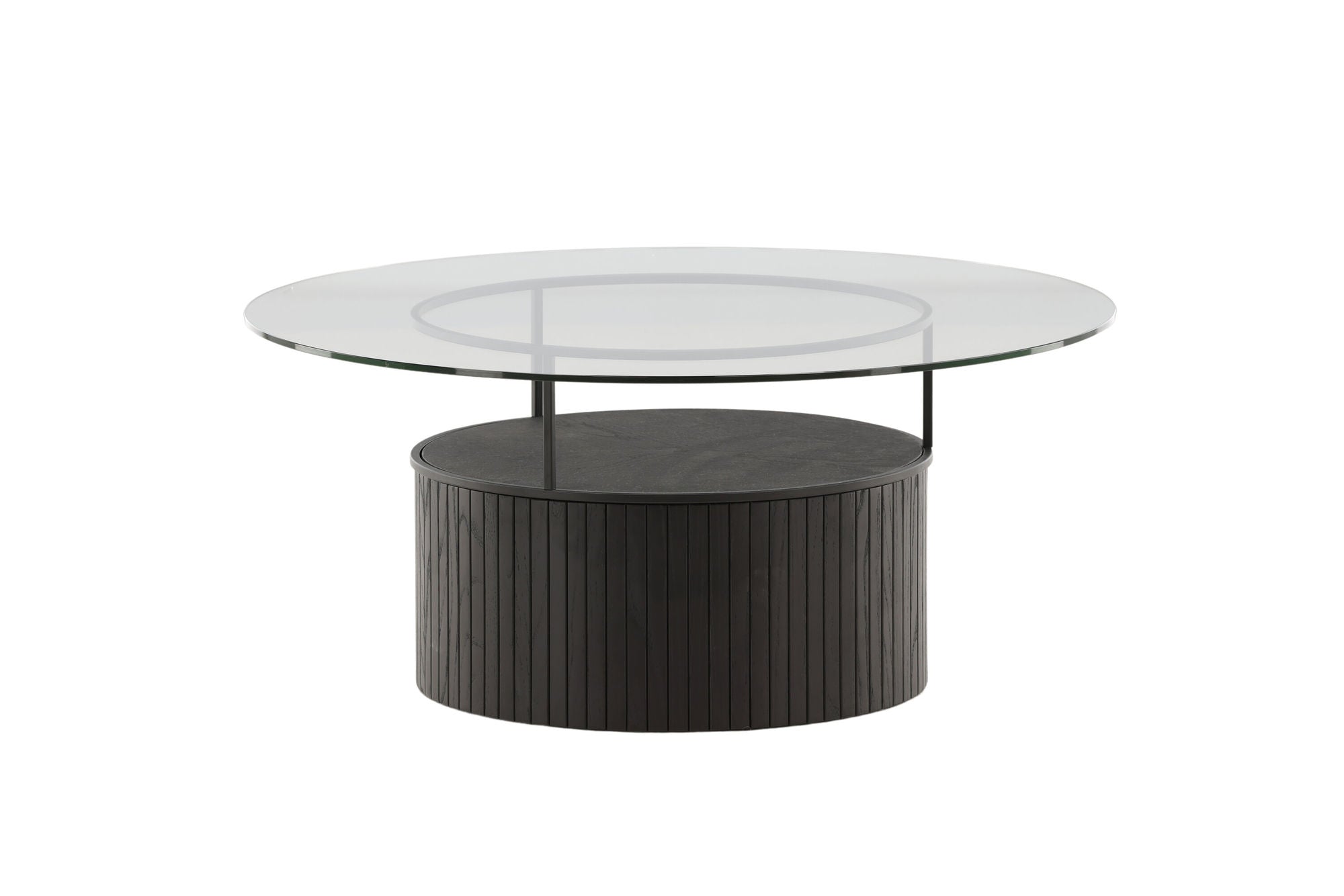 Furniture Fashion Bovall Sofa bord - Black / Clear glass ⌀90