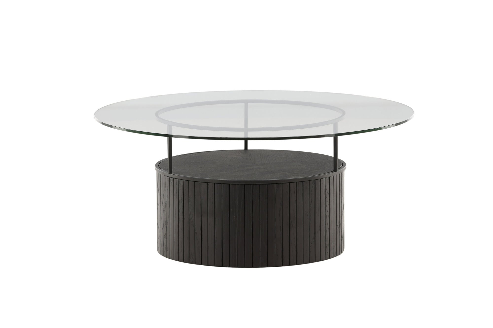 Furniture Fashion Bovall Sofa bord - Black / Clear glass ⌀90