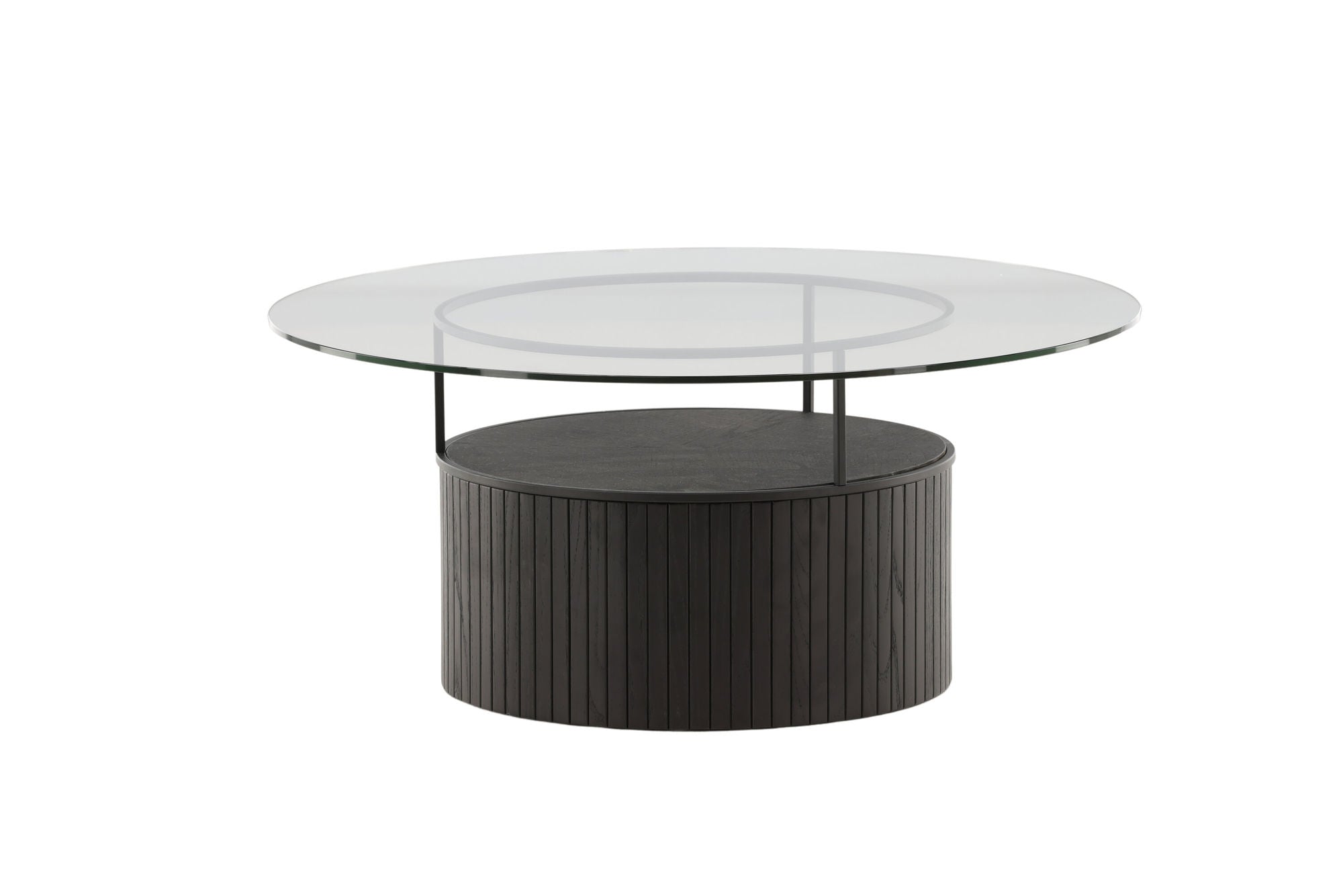 Furniture Fashion Bovall Sofa bord - Black / Clear glass ⌀90