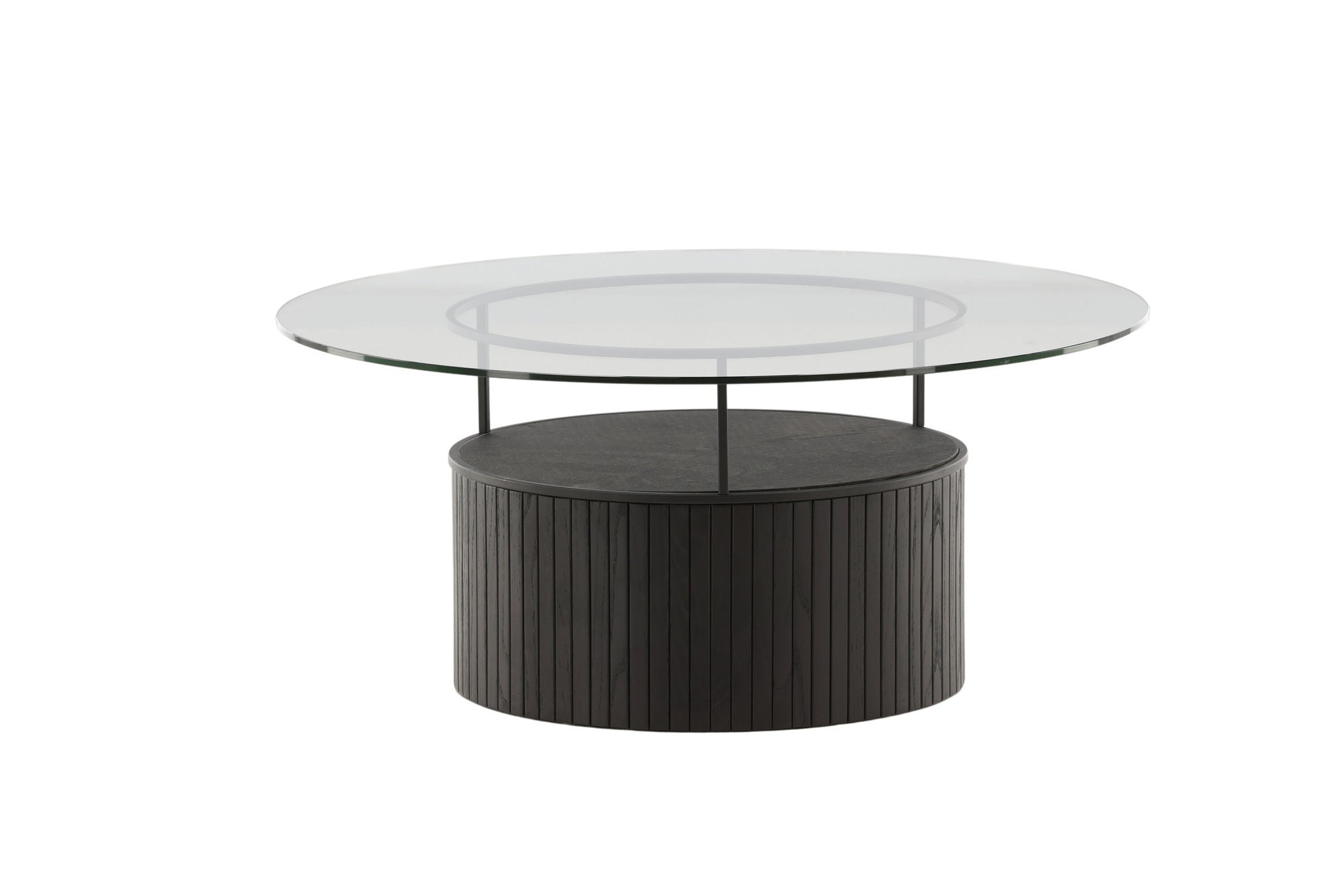 Furniture Fashion Bovall Sofa bord - Black / Clear glass ⌀90